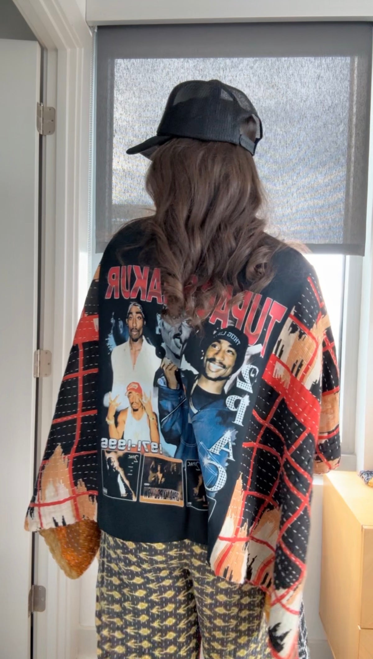 * 9/11 Drop Tupac Kantha Band Tee Poncho (crop)
