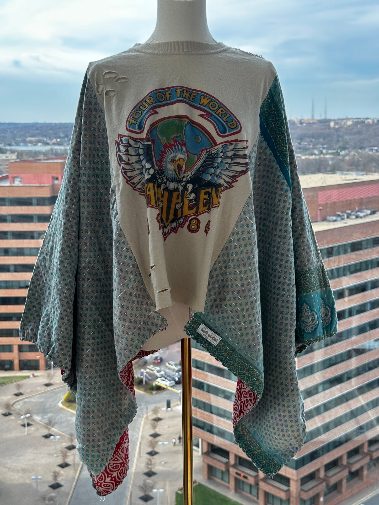 Custom Kantha Band Tee Poncho