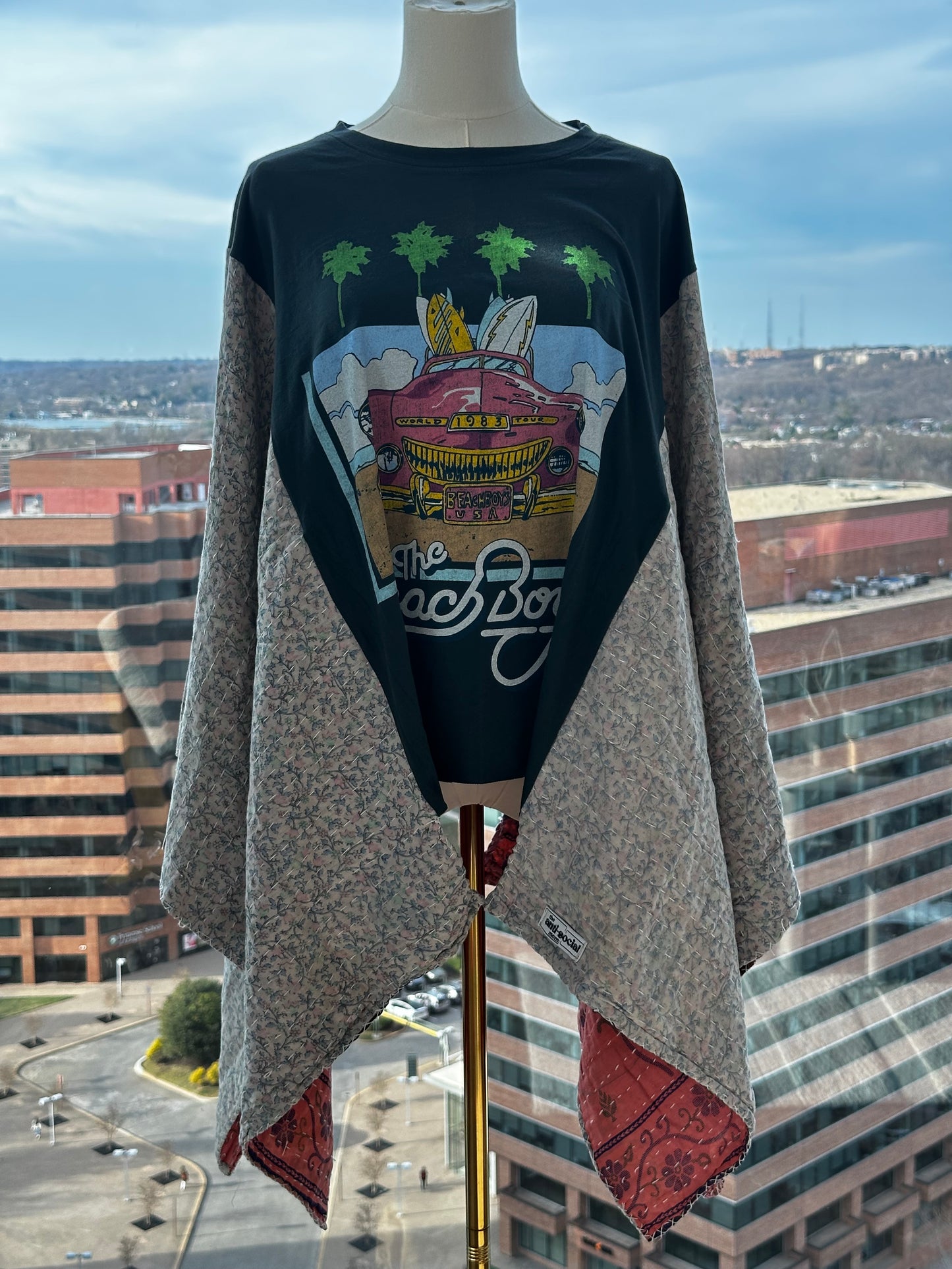 Custom Kantha Band Tee Poncho