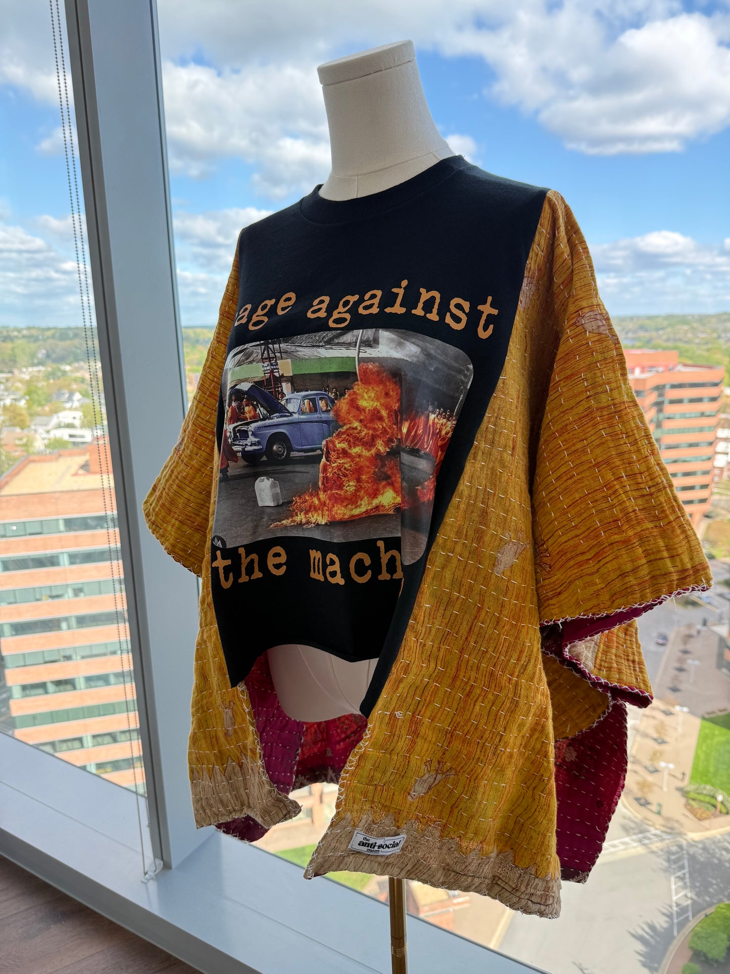 Custom Kantha Band Tee Poncho
