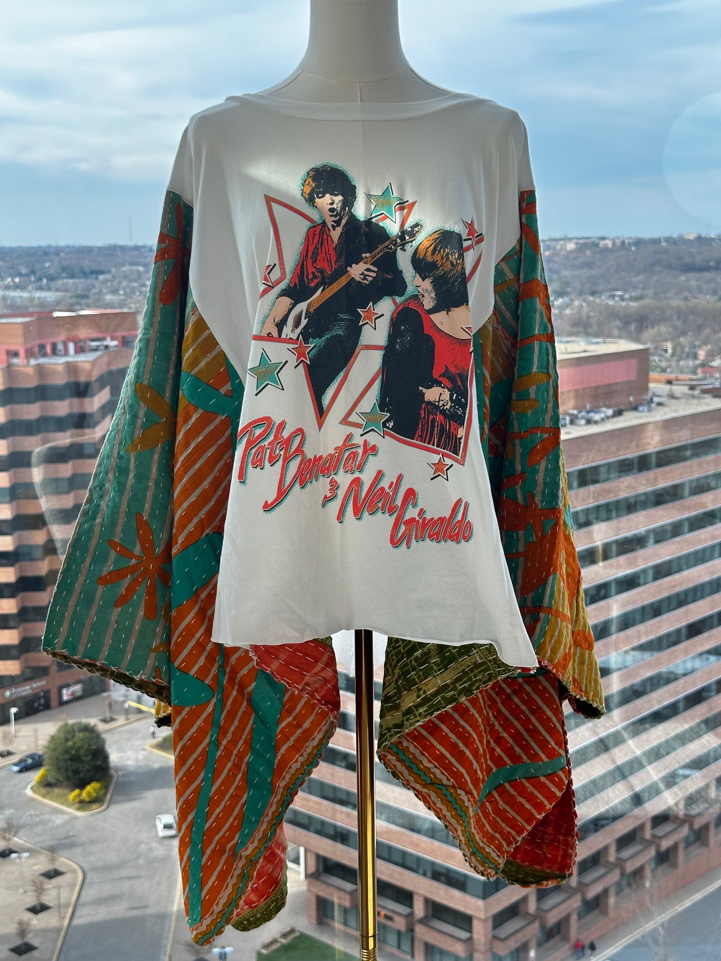 Custom Kantha Band Tee Poncho