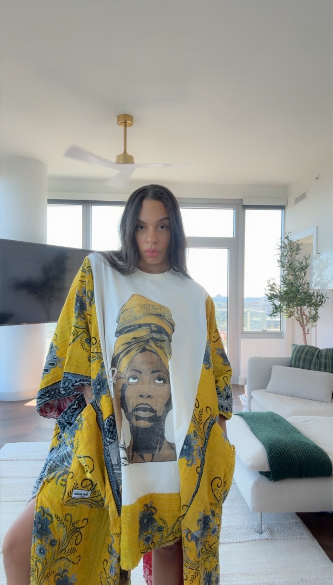 **Erykah Badu Original Kantha Band Tee Muu (premium quilt)