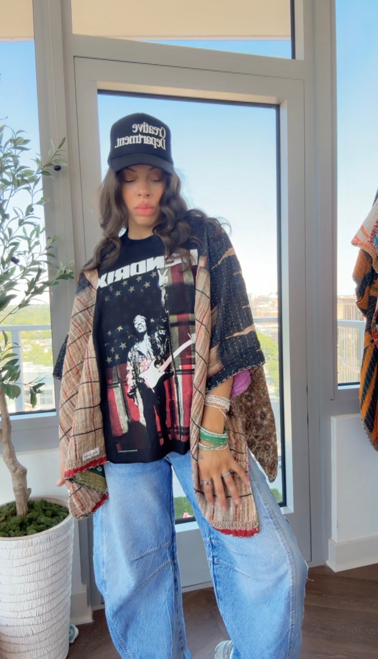 * Jimi Hendrix Kantha Band Tee Poncho