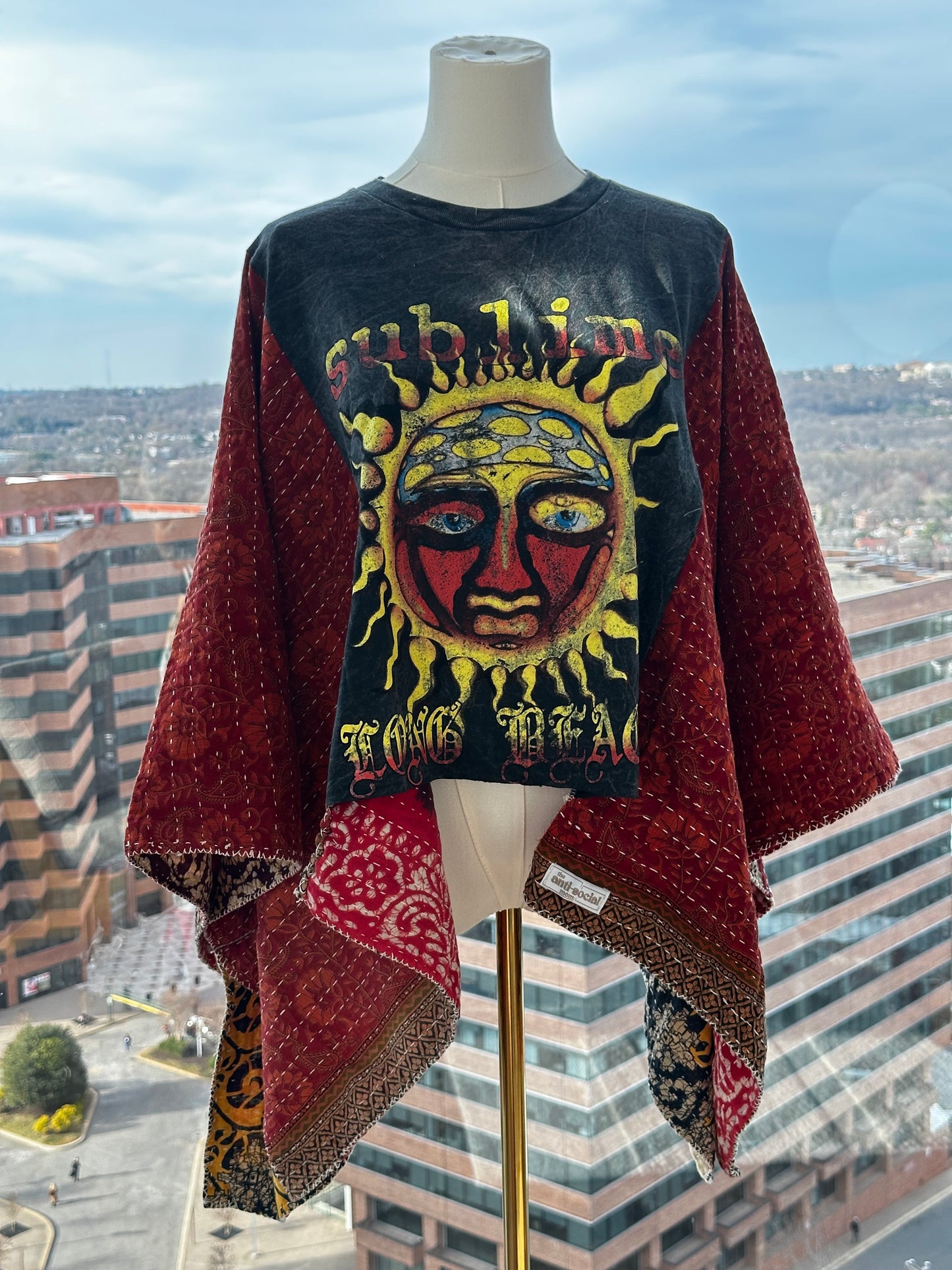 Custom Kantha Band Tee Poncho