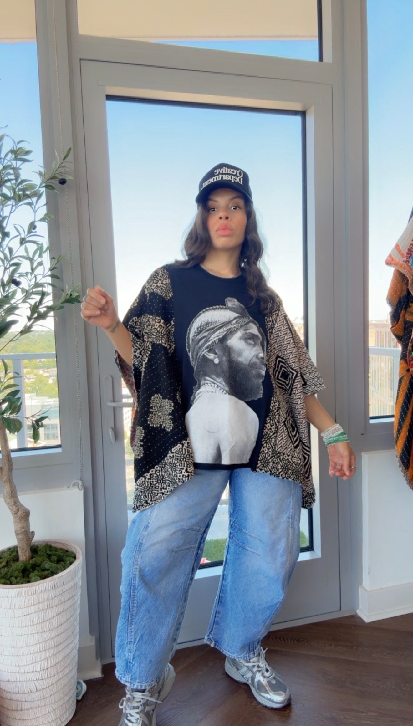 * Nipsey Hussle Kantha Band Tee Poncho
