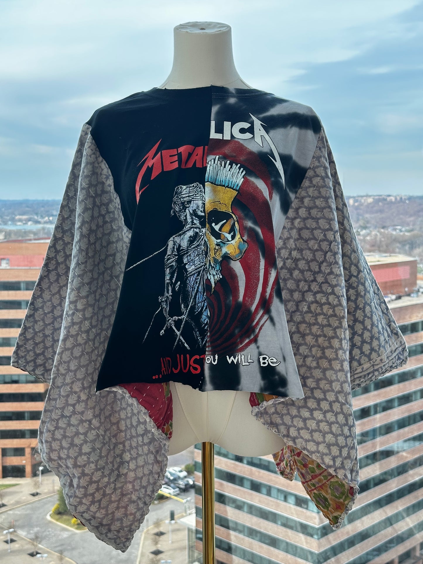 Custom Kantha Band Tee Poncho