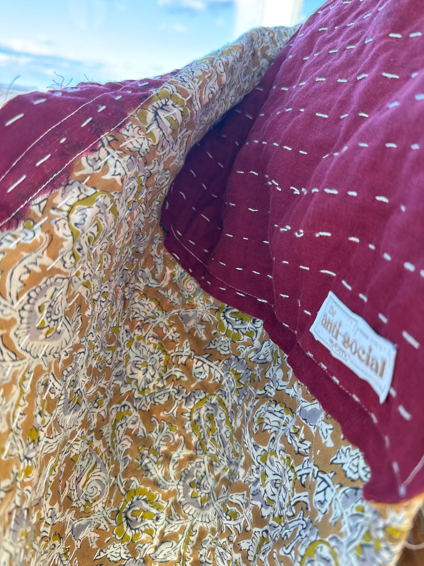 Raw Hem Kantha Kimono