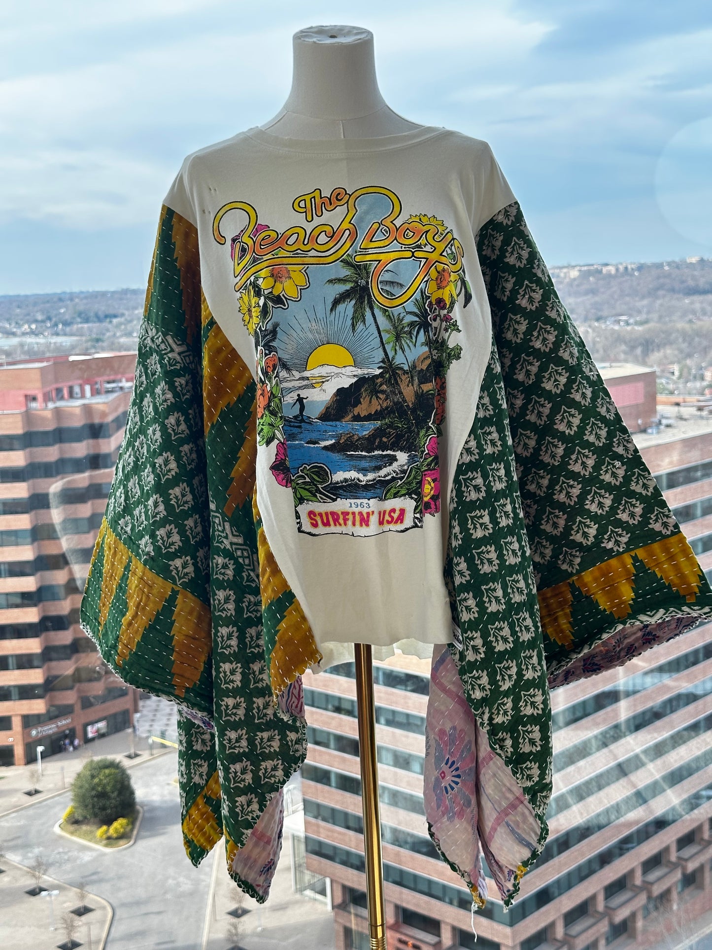 Custom Kantha Band Tee Poncho