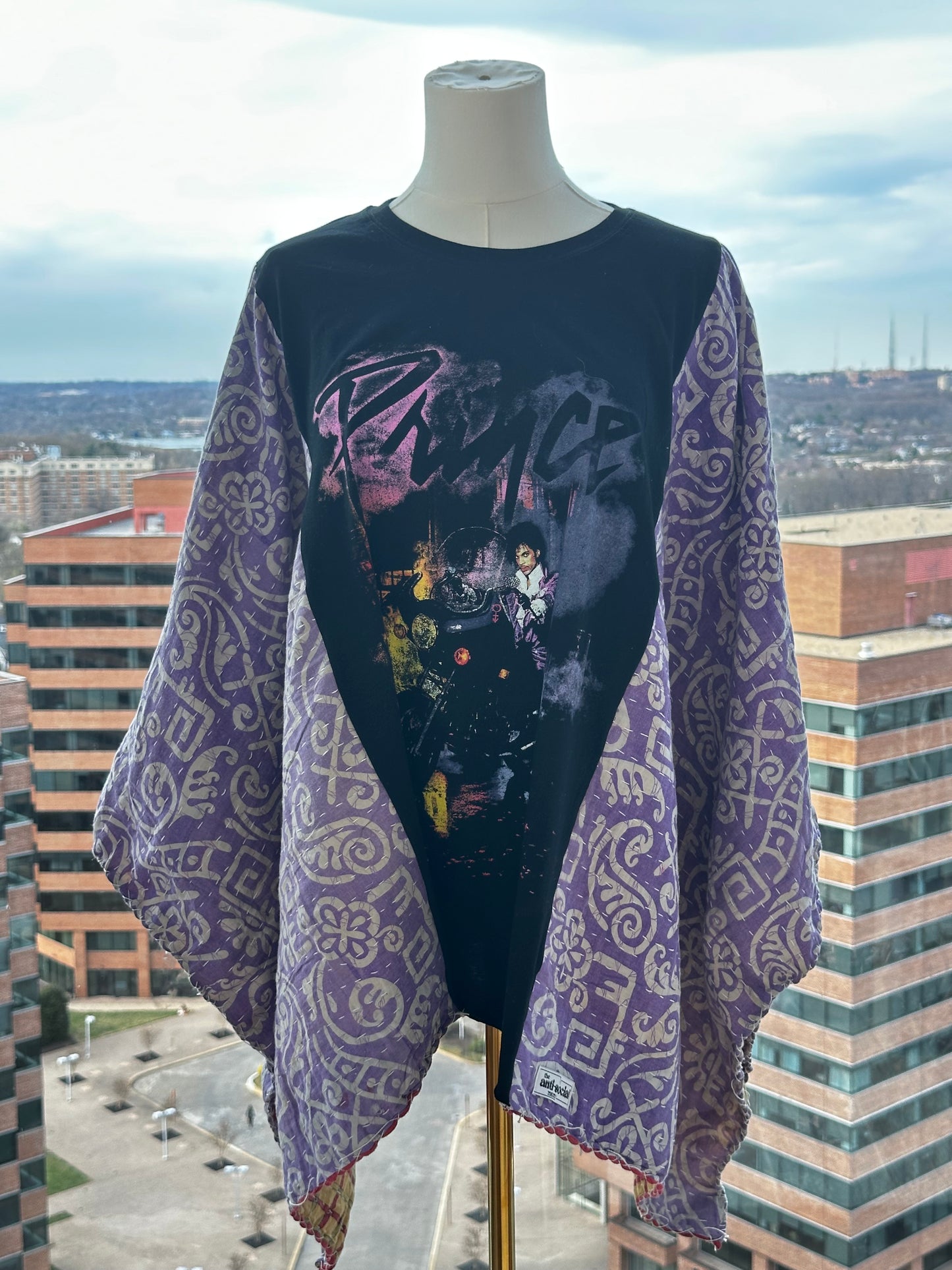 Custom Kantha Band Tee Poncho