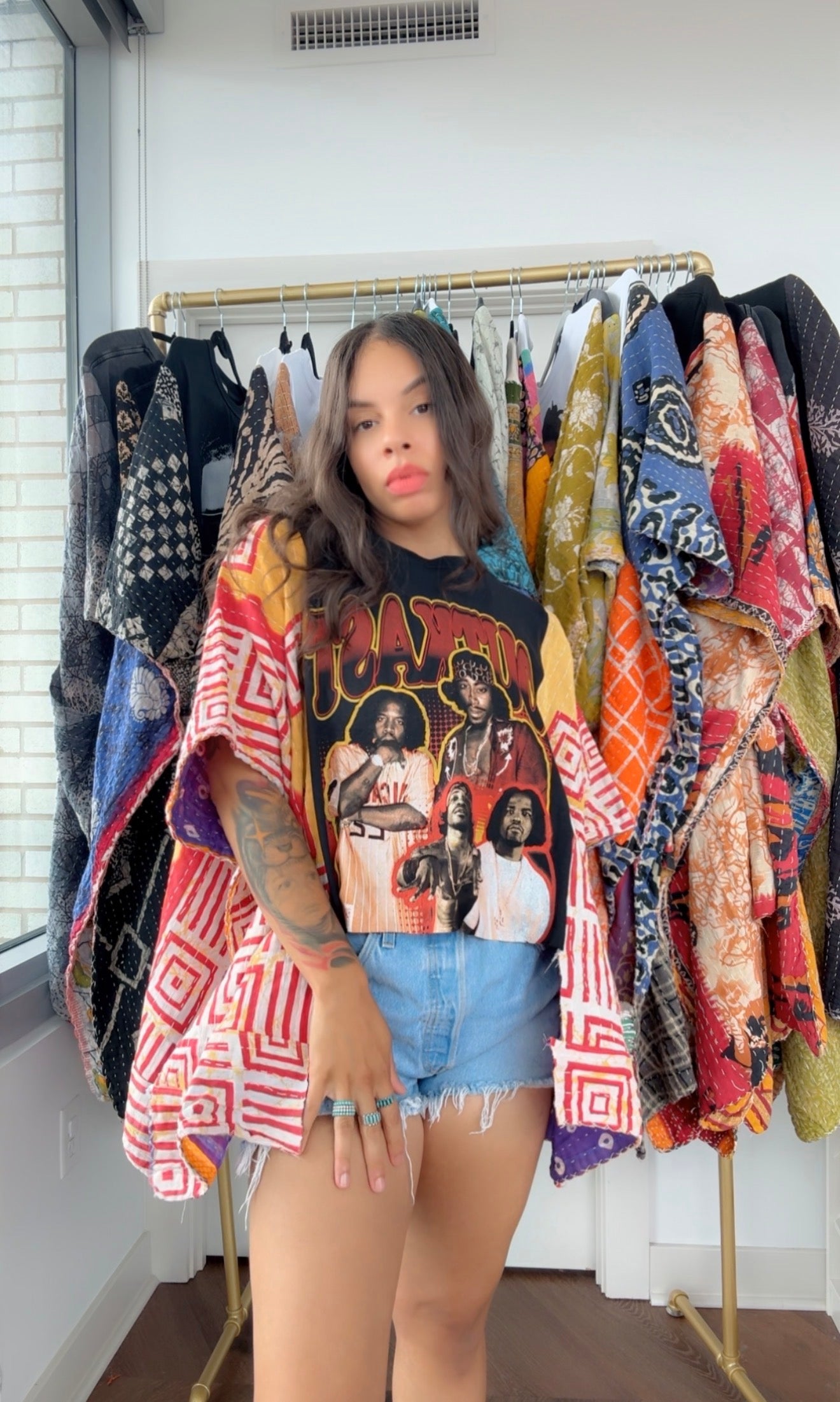 * OutKast Kantha Band Tee Poncho (crop)