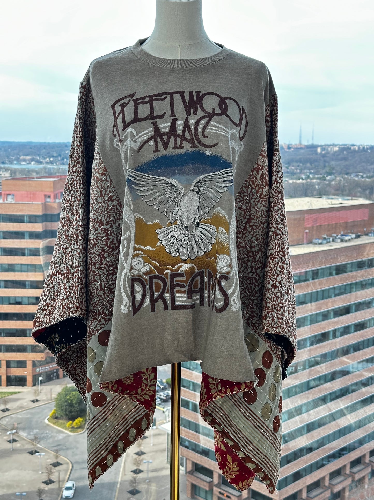 Custom Kantha Band Tee Poncho