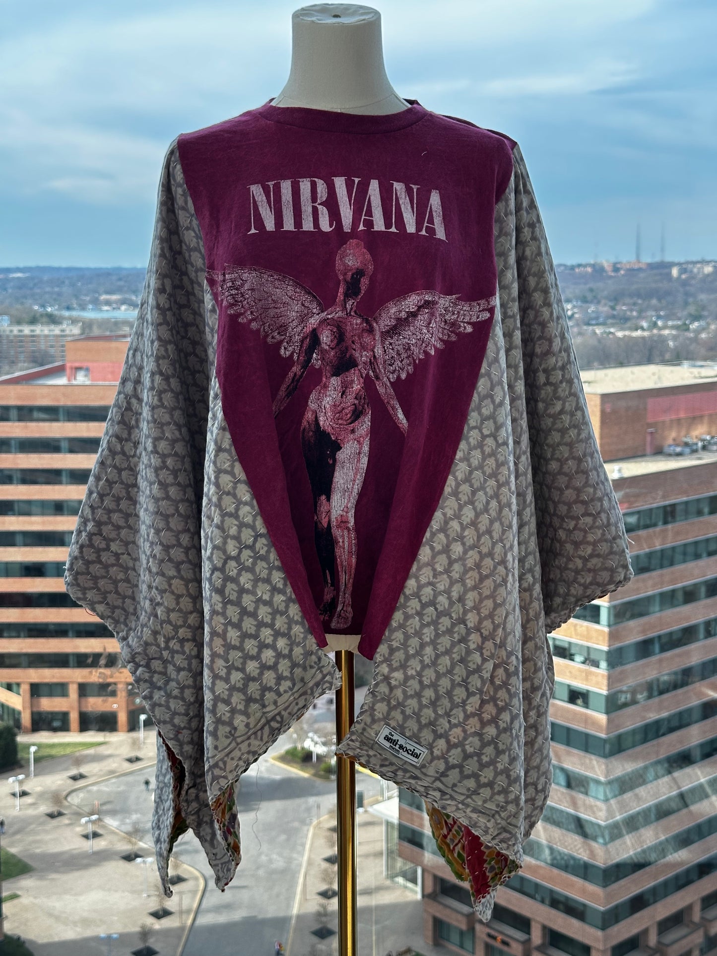 Custom Kantha Band Tee Poncho
