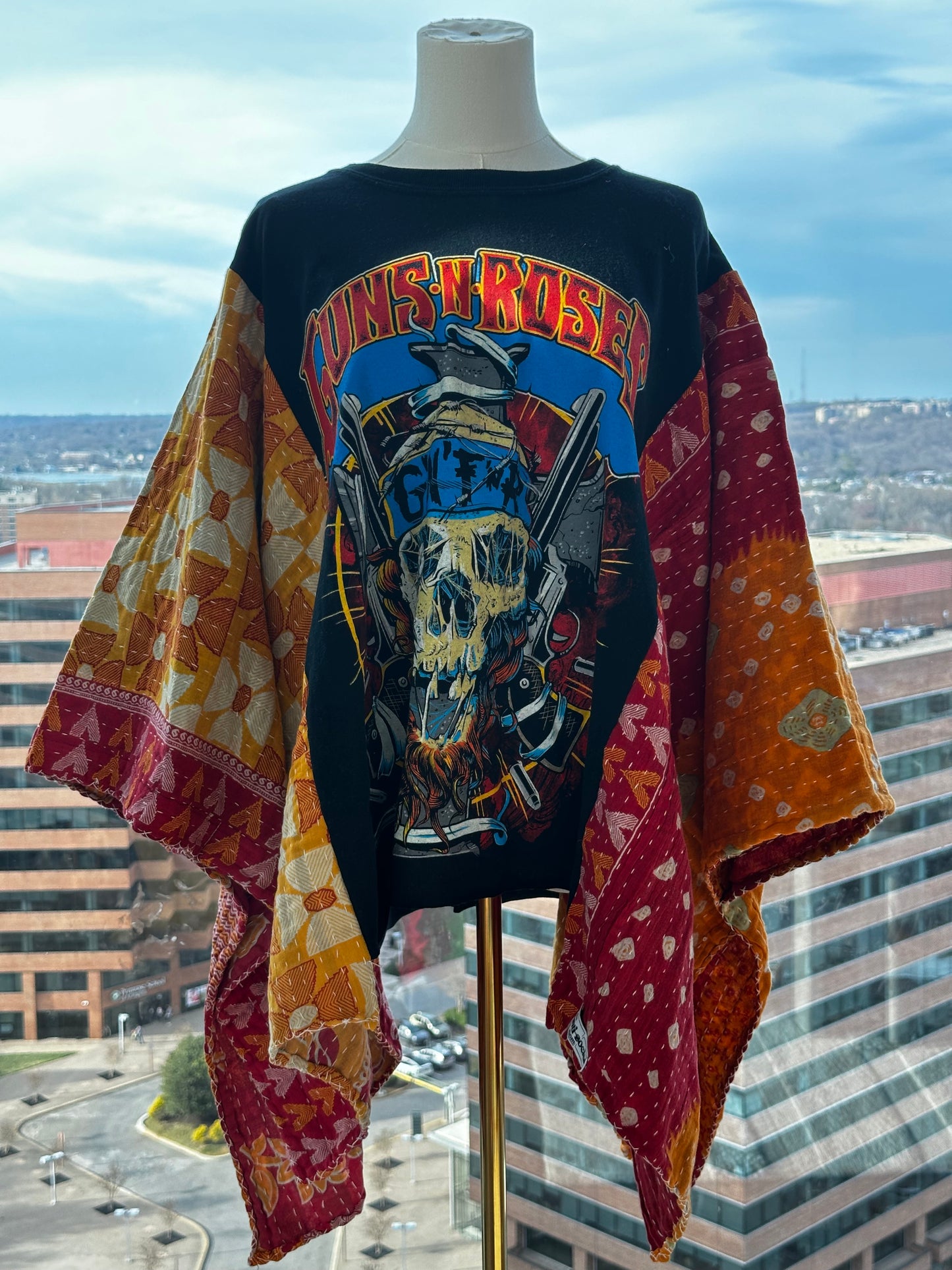 Custom Kantha Band Tee Poncho
