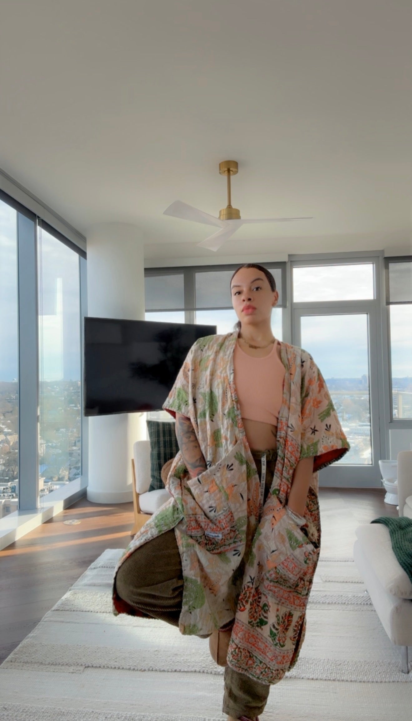 Raw Hem Kantha Kimono