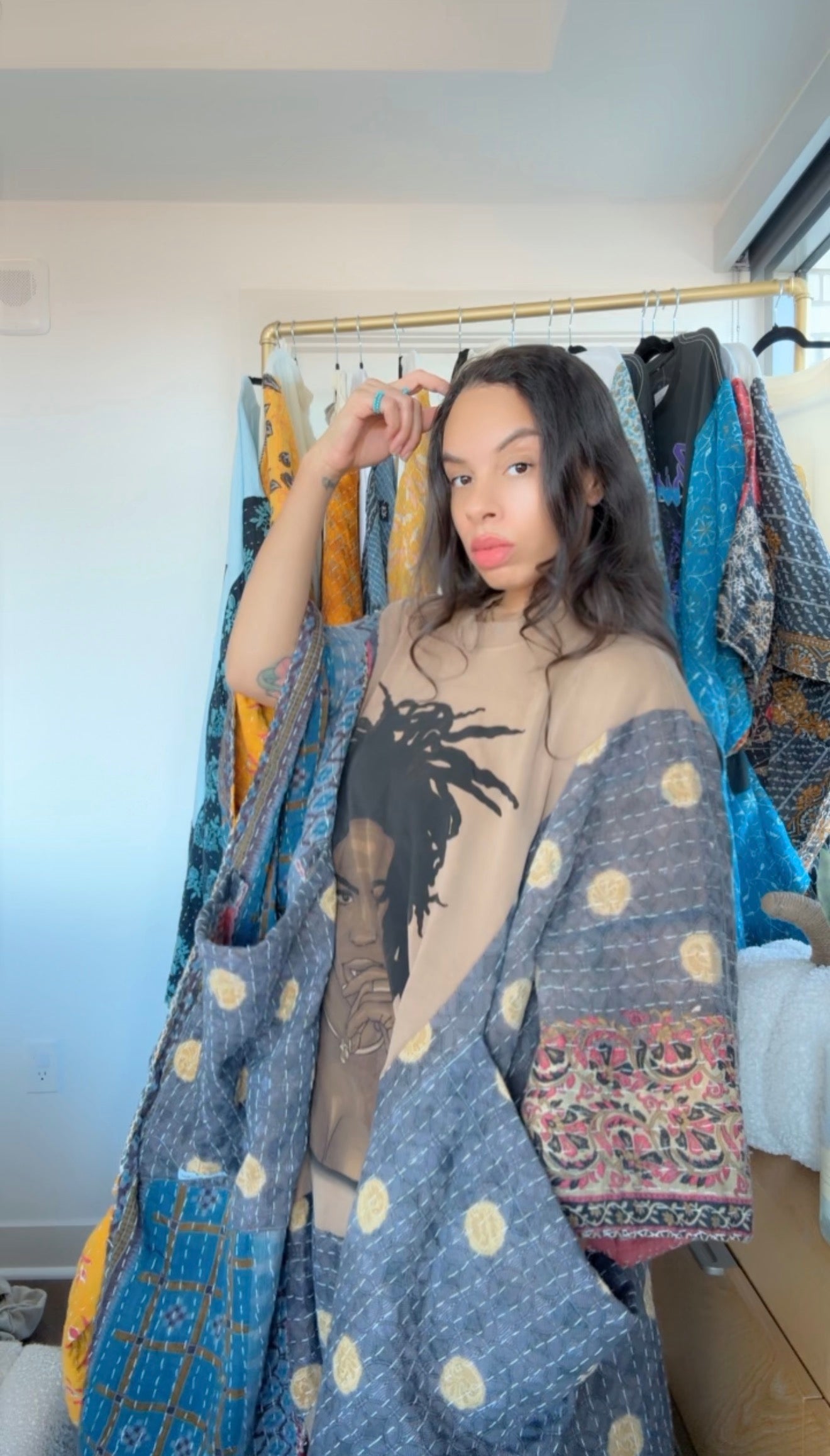 **Lauryn Hill Original Kantha Band Tee Muu (premium quilt)