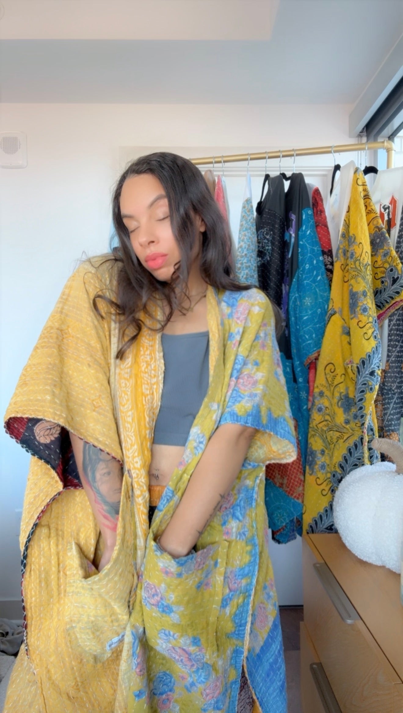 Raw Hem Kantha Kimono