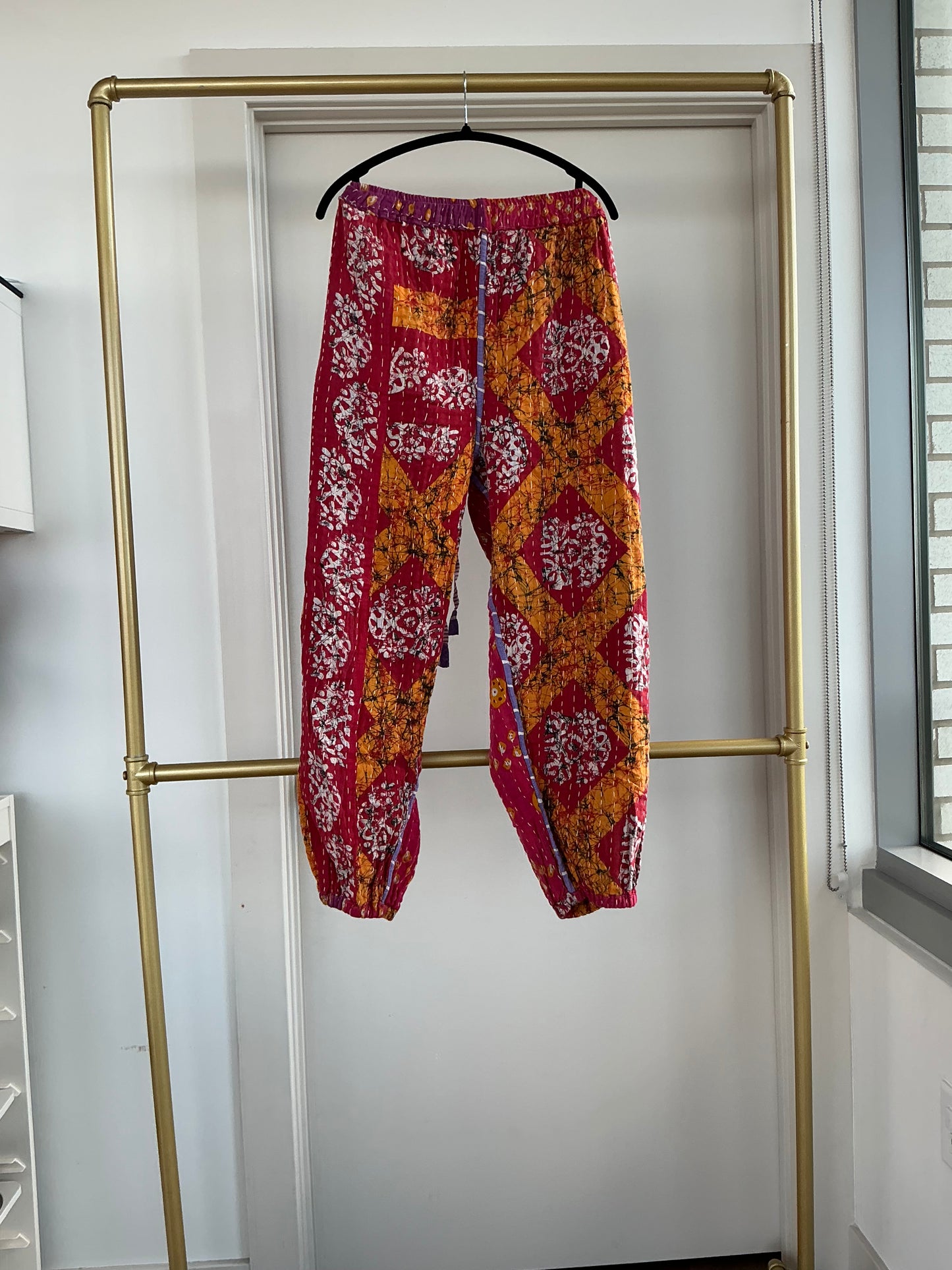 ** Reversible Kantha Jogger Pants