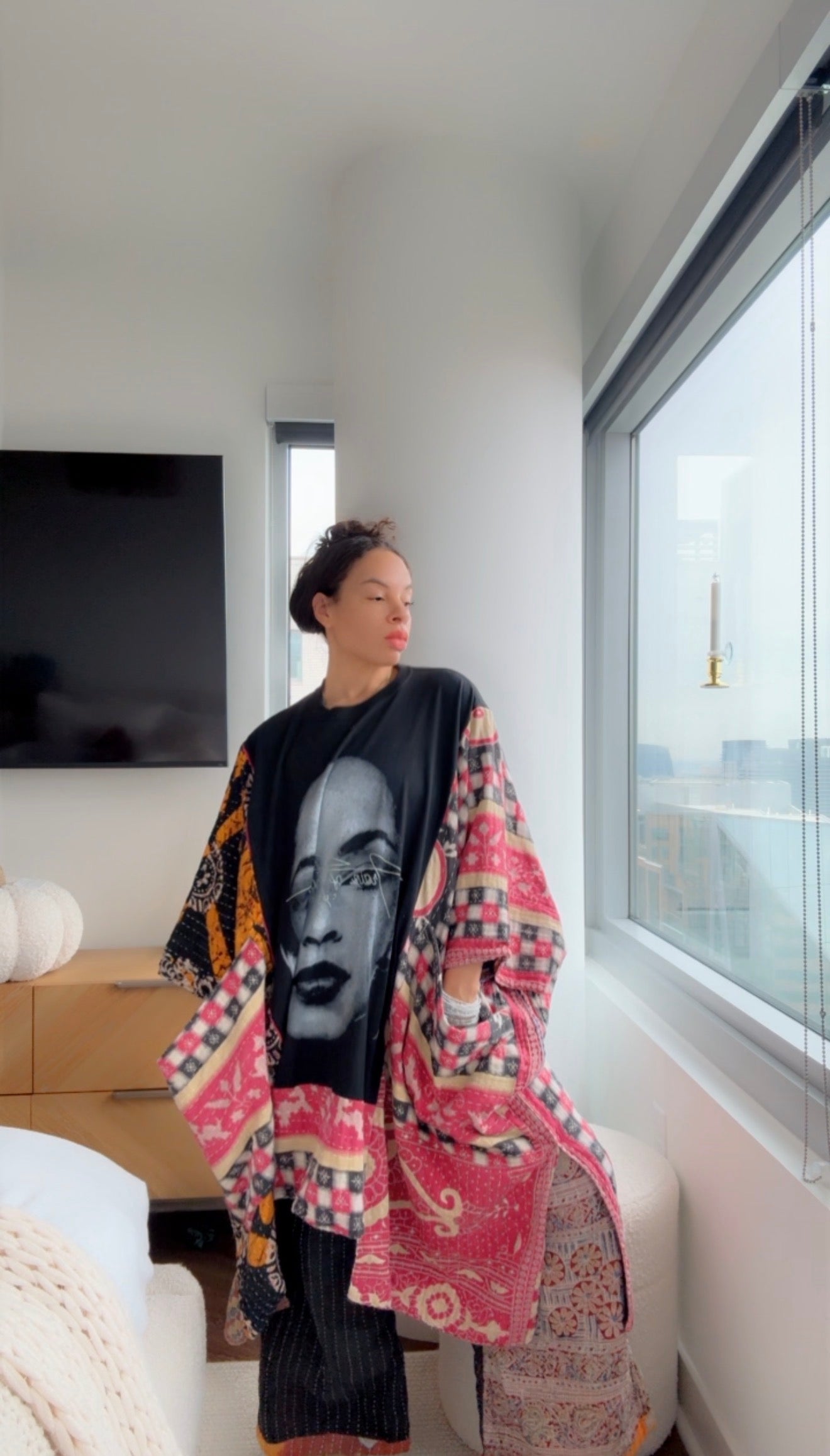 ** Sade Patchwork Letters Original Kantha Band Tee Muu