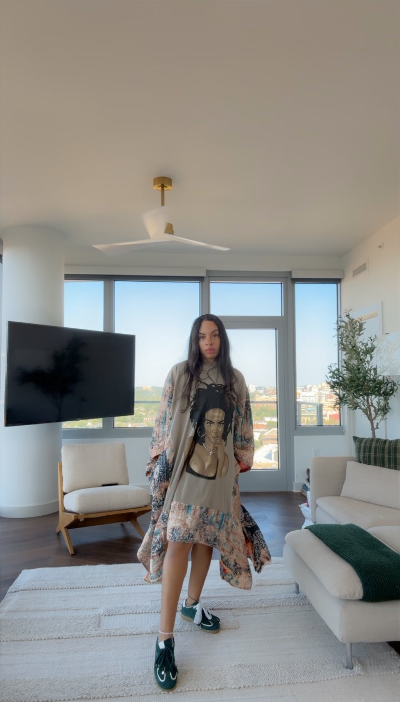 *Lauryn Hill Original Chuck -X- Dray Collab Kantha Band Tee Muu