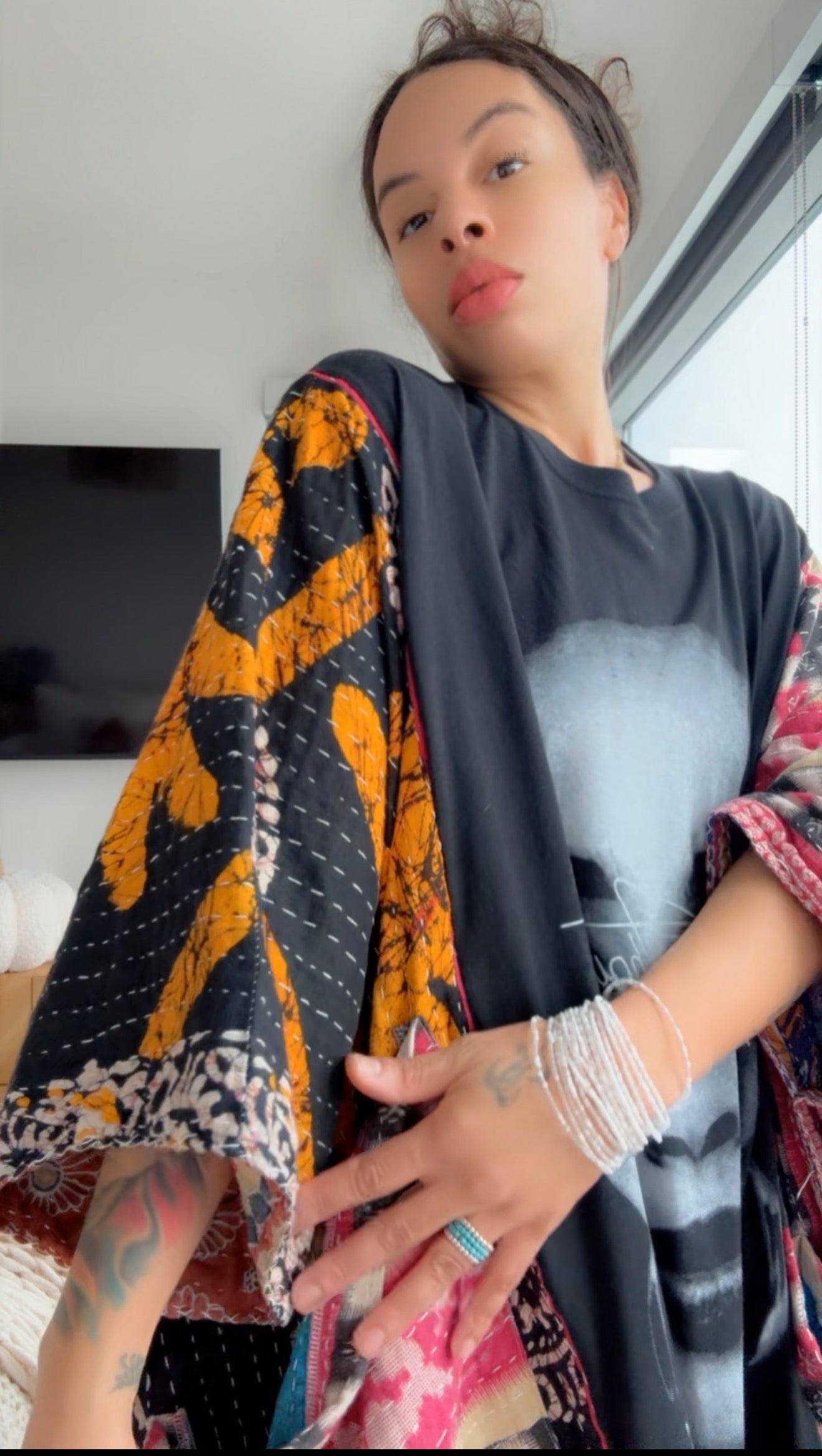 ** Sade Patchwork Letters Original Kantha Band Tee Muu