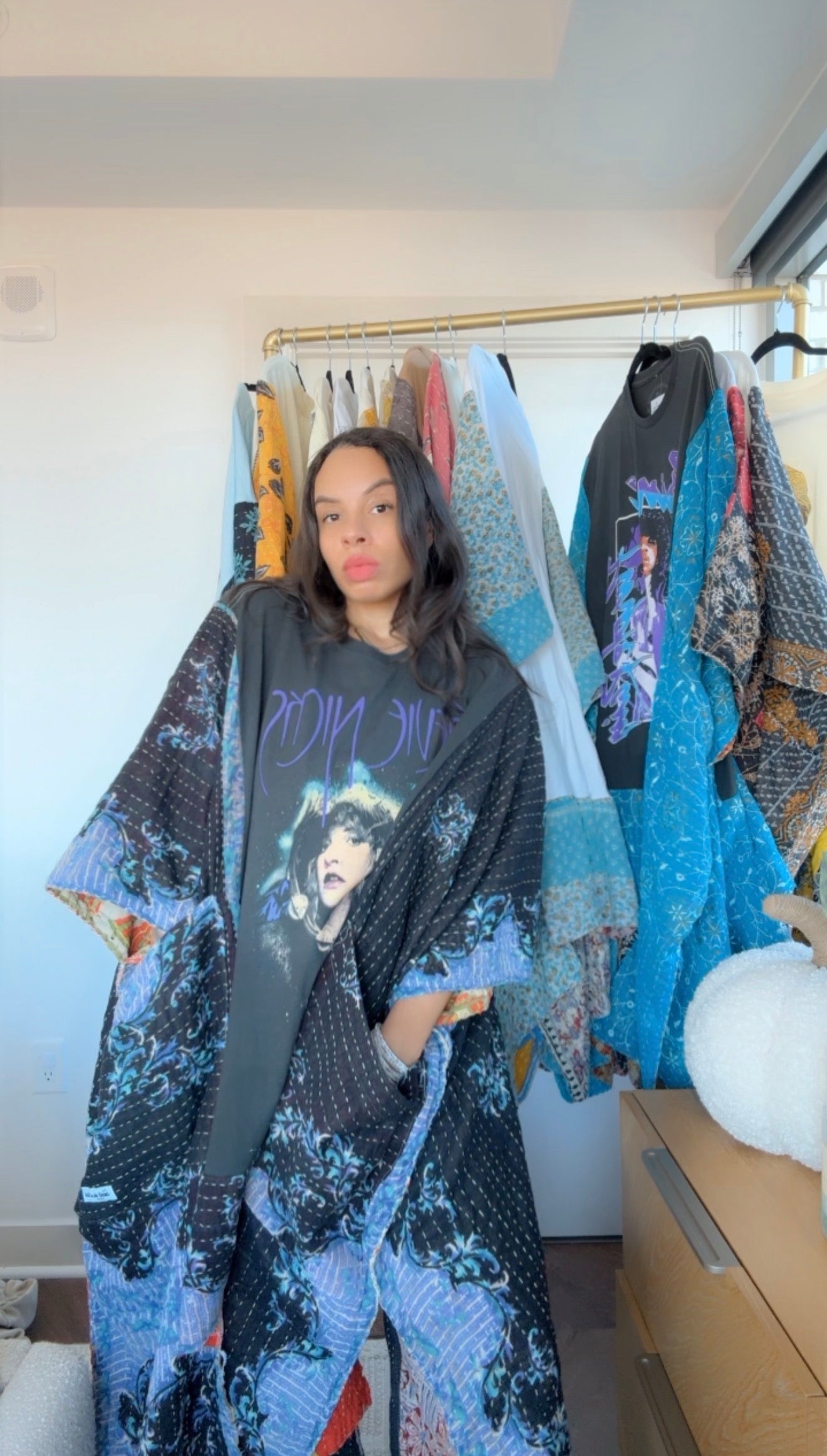 Stevie Nicks Original Kantha Band Tee Muu (premium quilt)