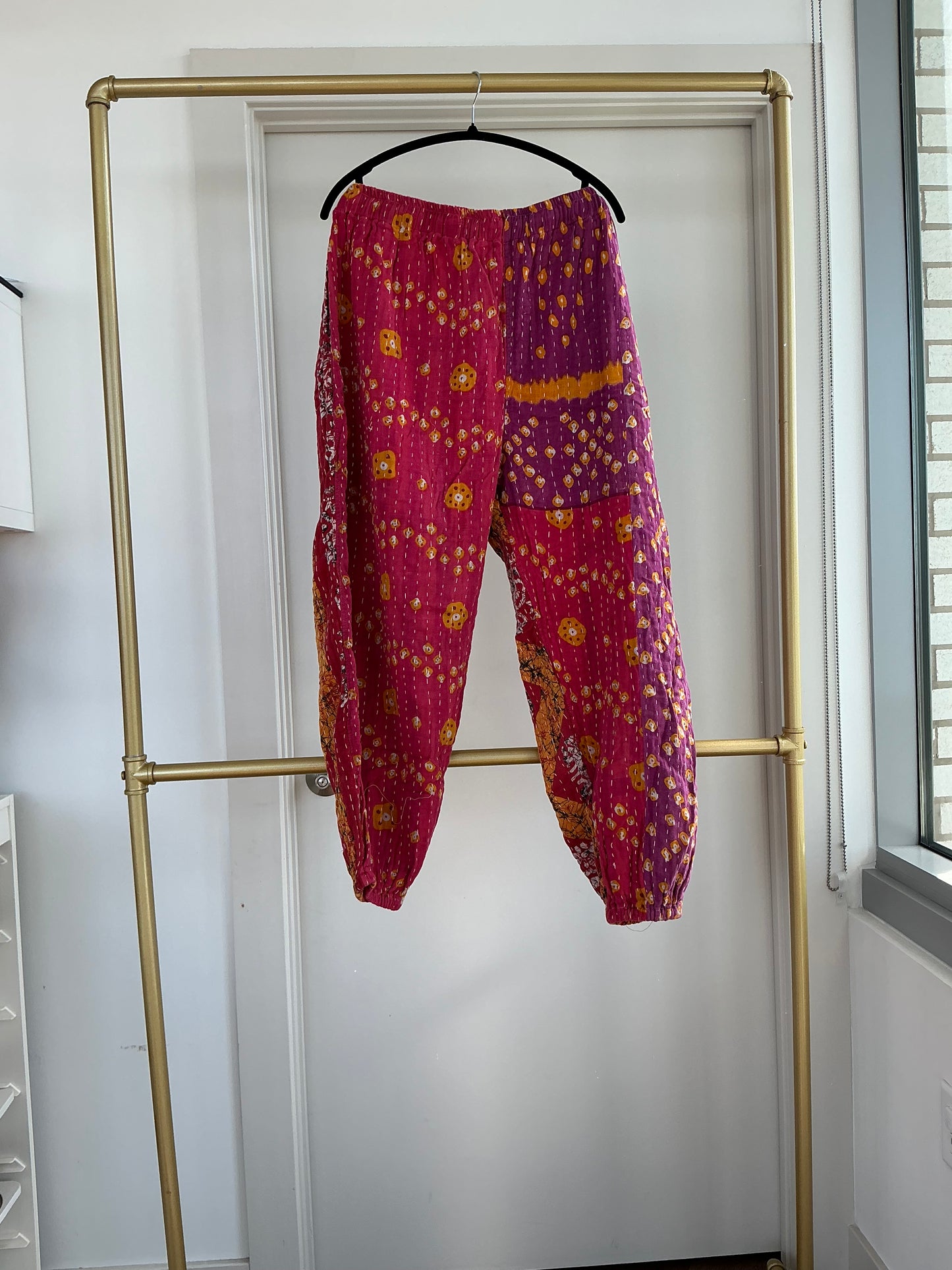 ** Reversible Kantha Jogger Pants