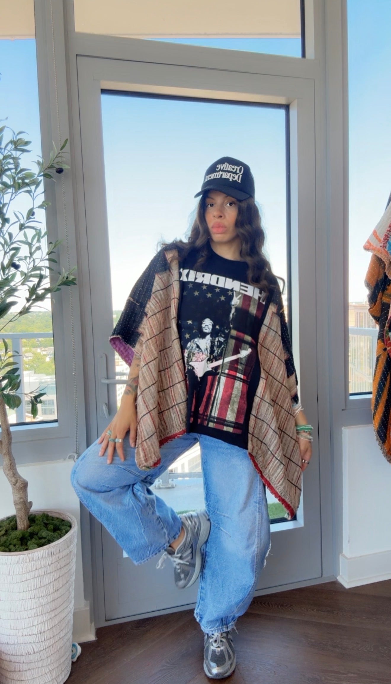 * Jimi Hendrix Kantha Band Tee Poncho