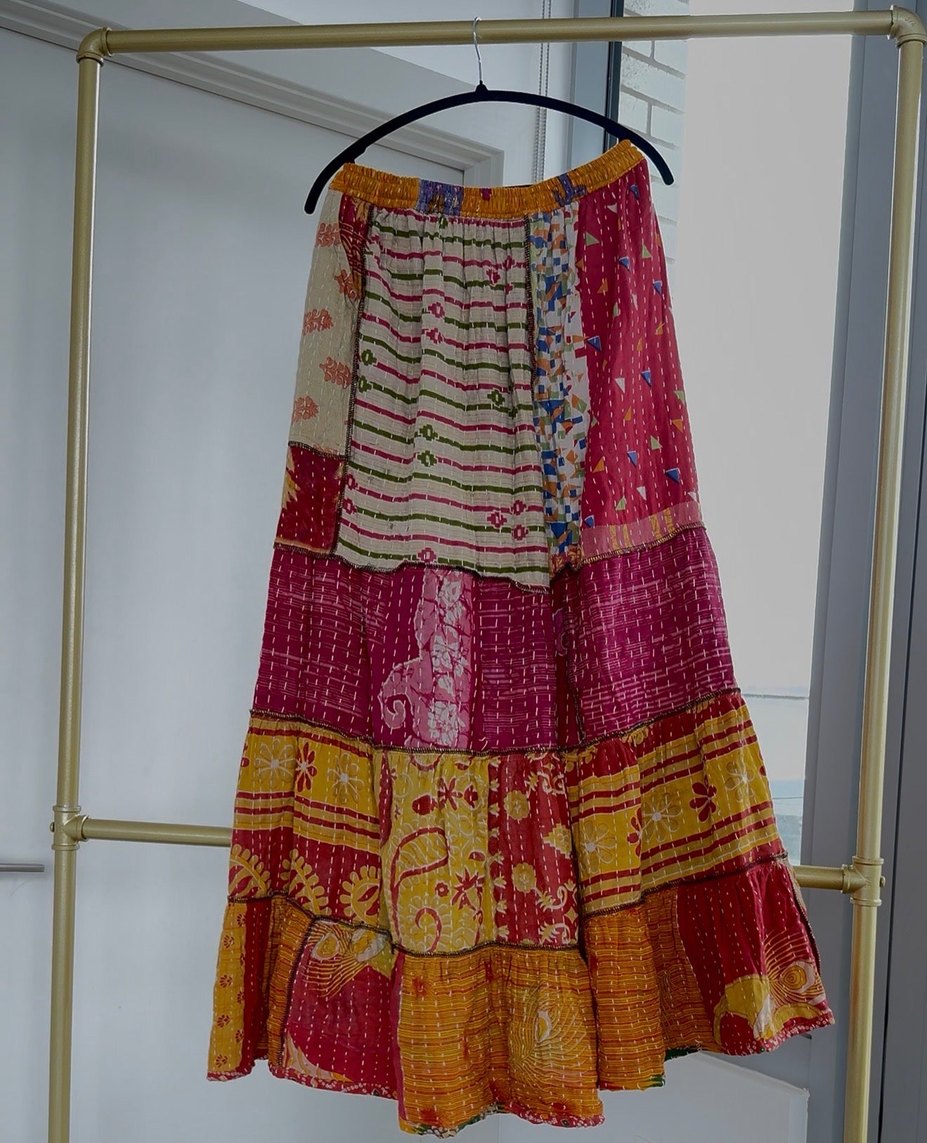 Three Tiered Reversible Kantha Wide Leg Pant