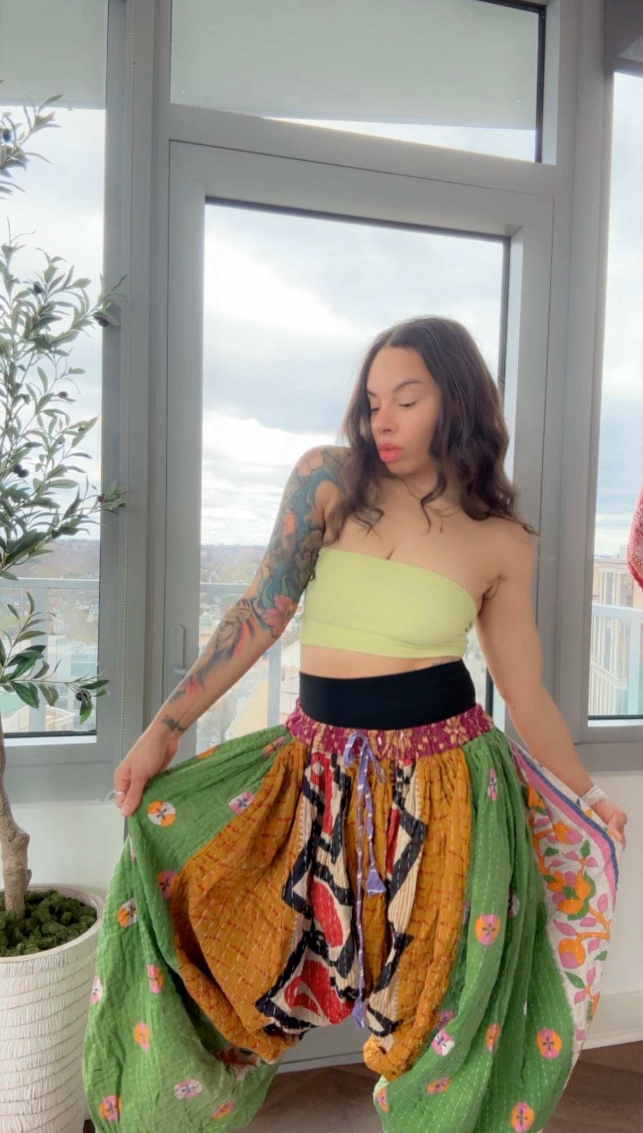 ** Reversible Kantha Harem Pants
