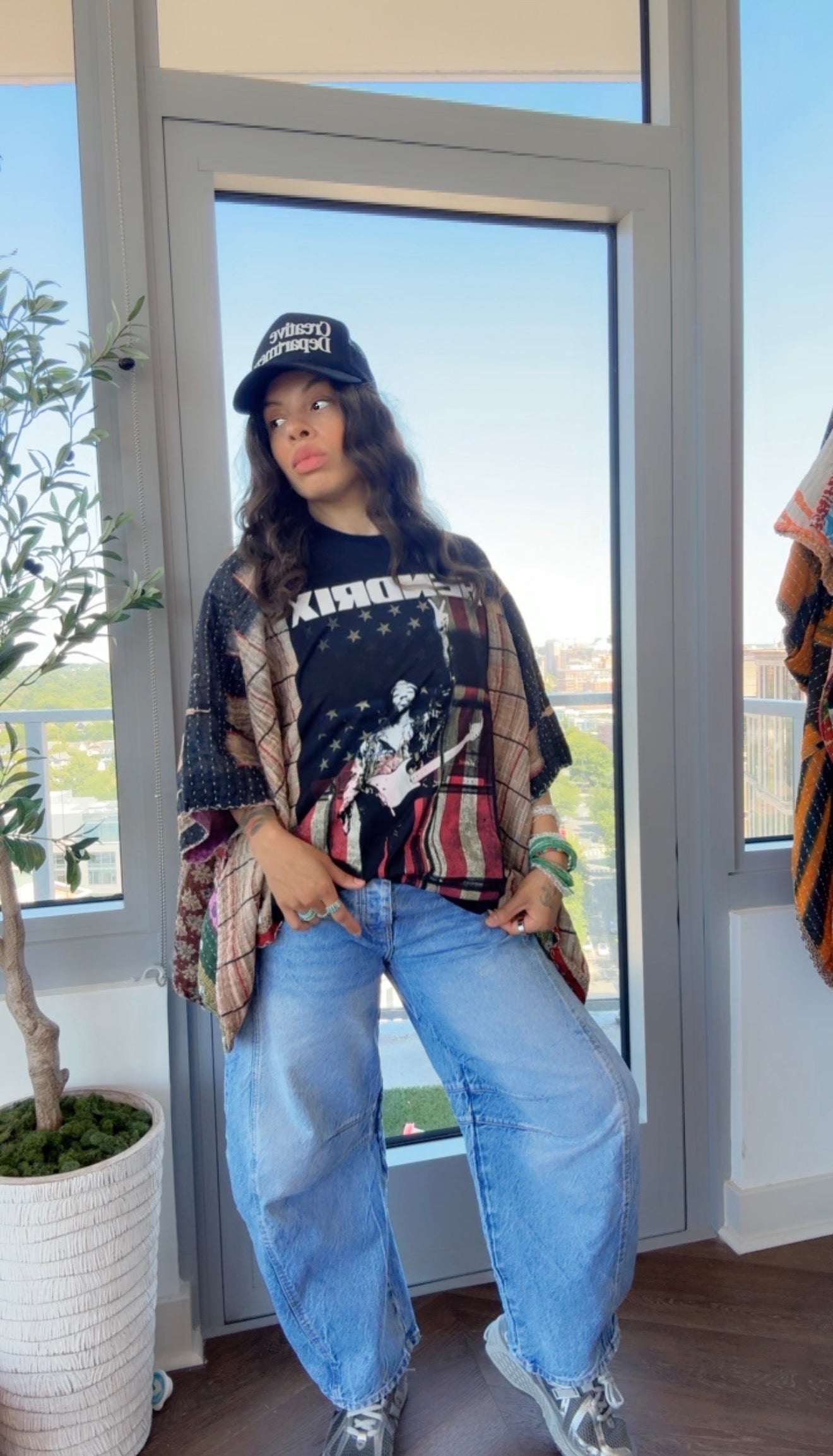 * Jimi Hendrix Kantha Band Tee Poncho