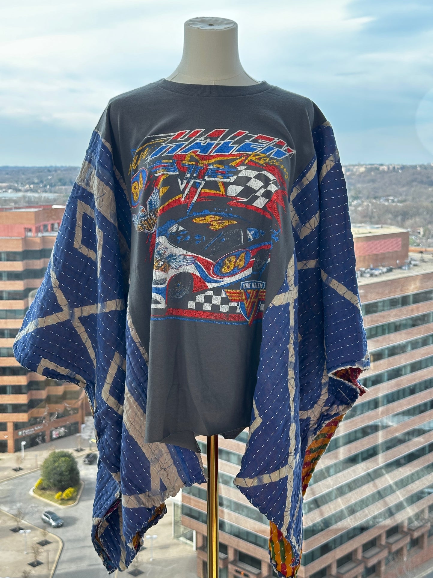 Custom Kantha Band Tee Poncho