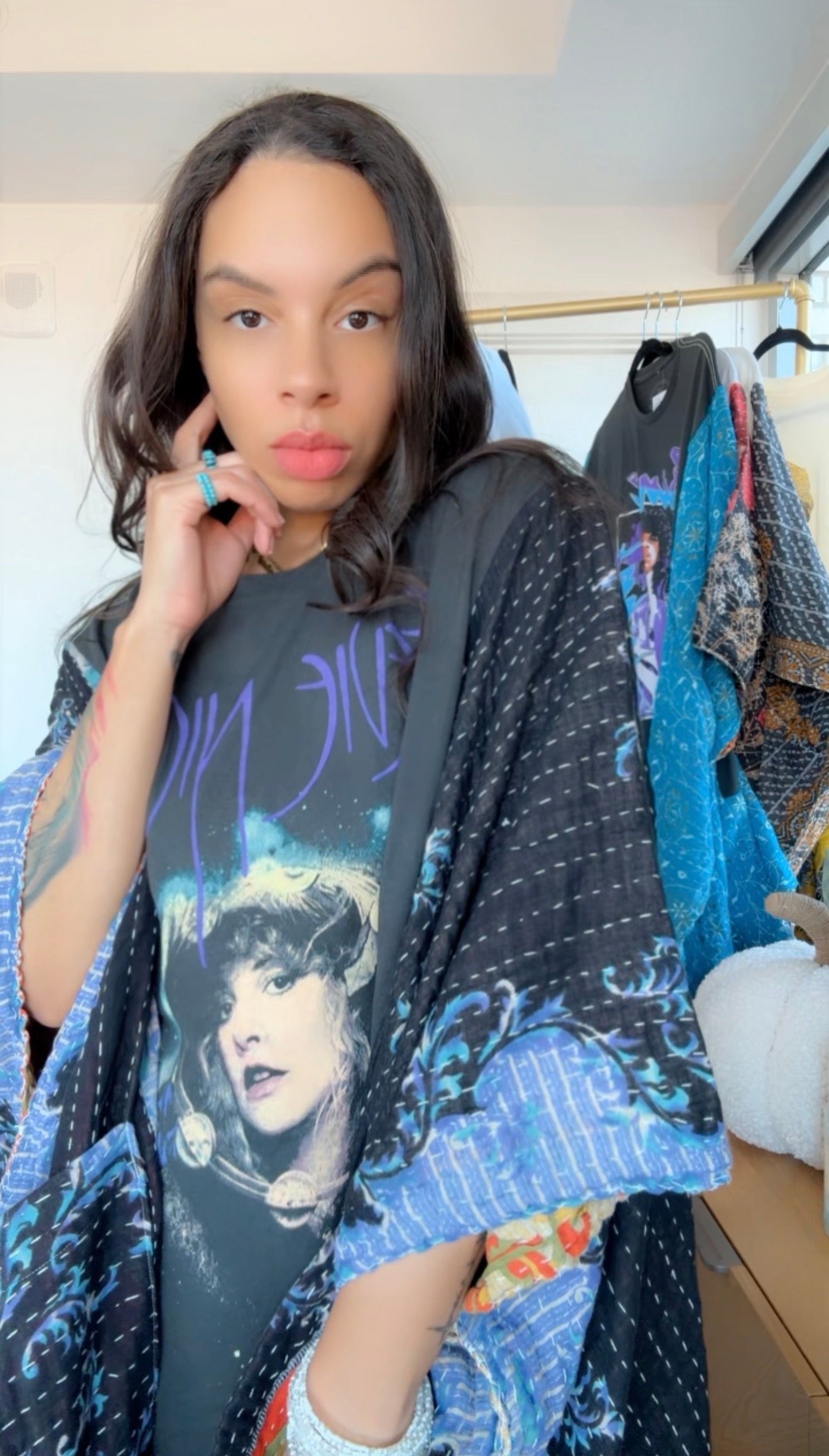 Stevie Nicks Original Kantha Band Tee Muu (premium quilt)