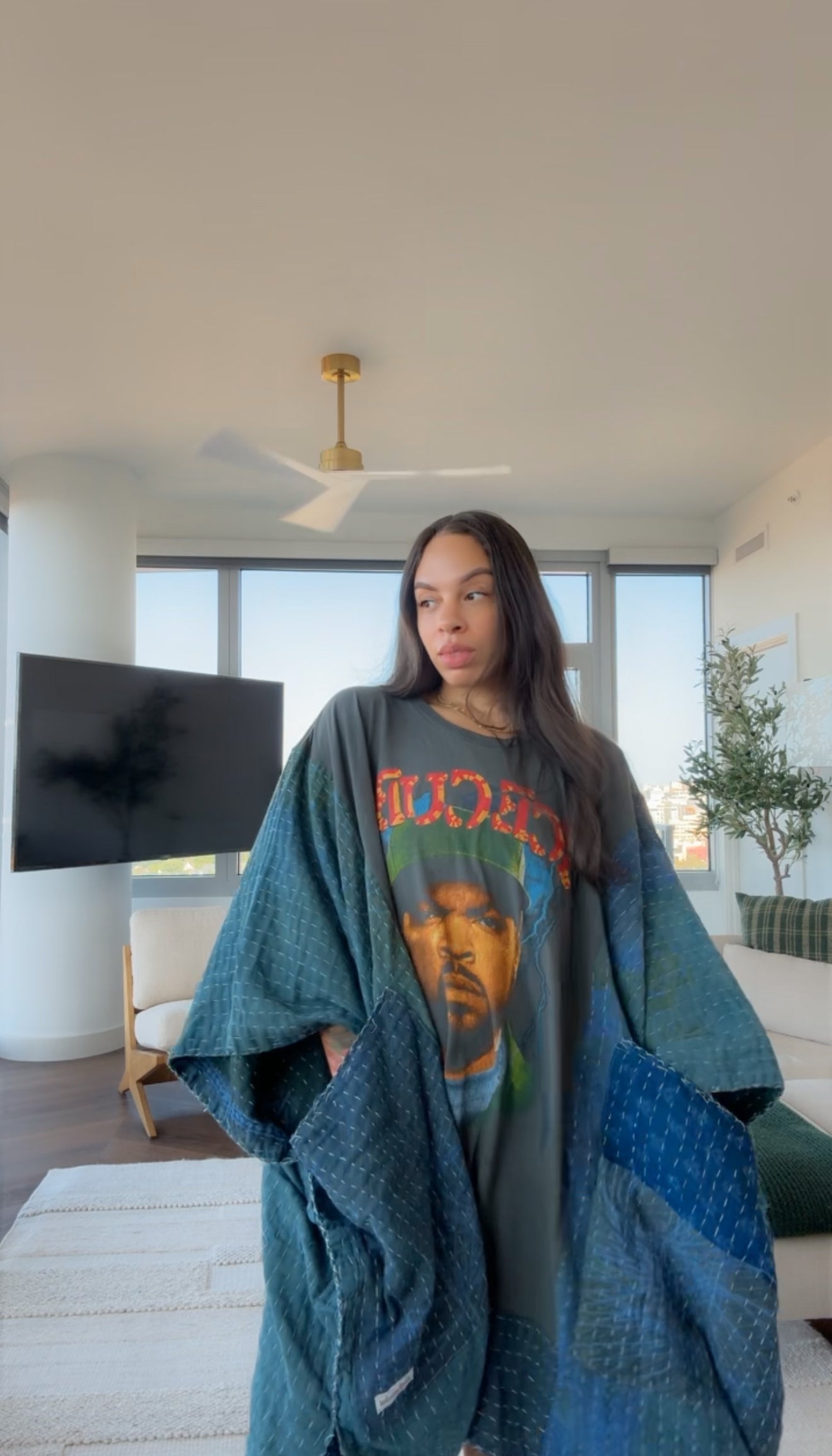 *Listing To Purchase A Custom Chuck -X- Dray Over-dyed Kantha Band Tee Muu