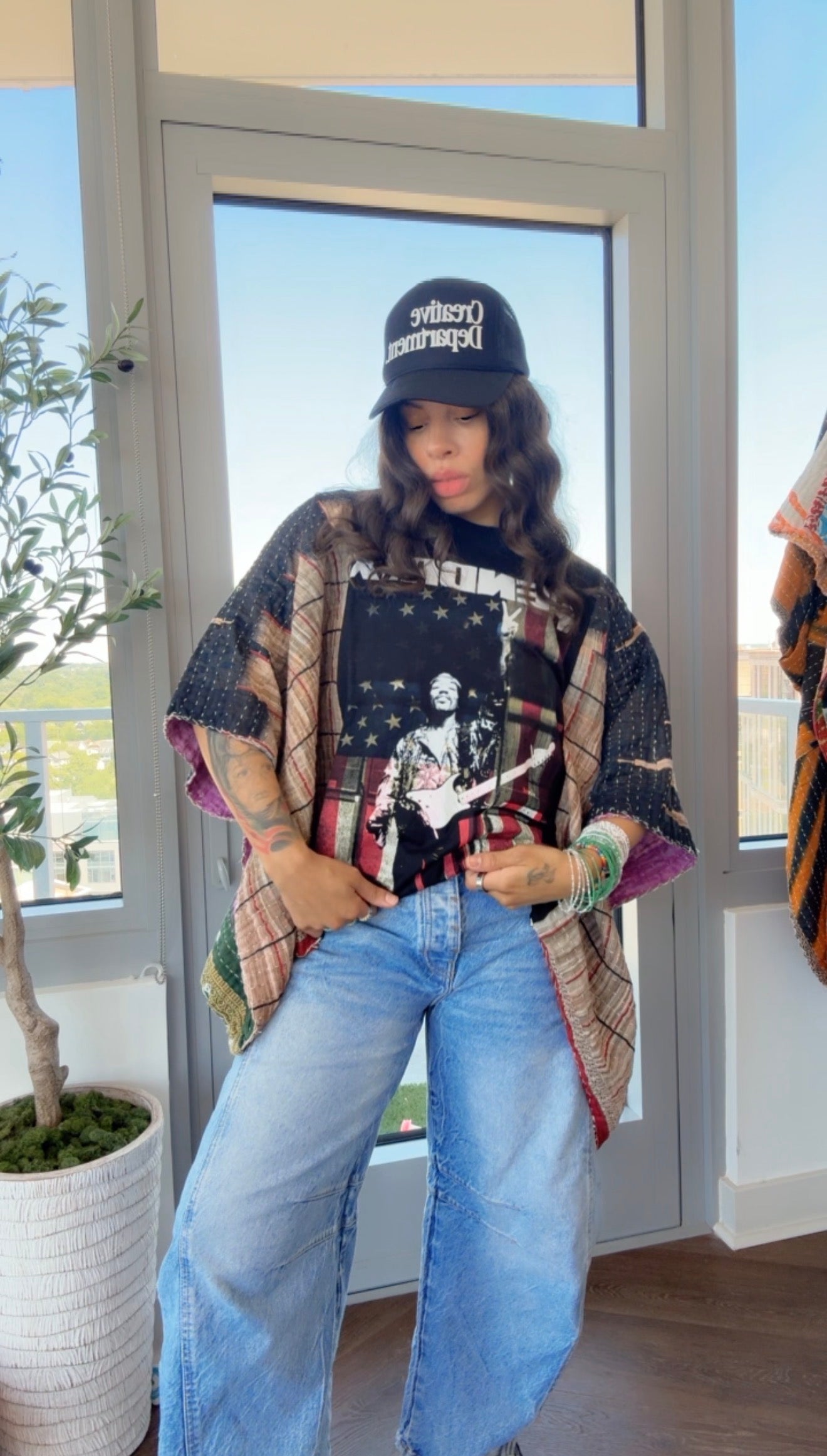 * Jimi Hendrix Kantha Band Tee Poncho