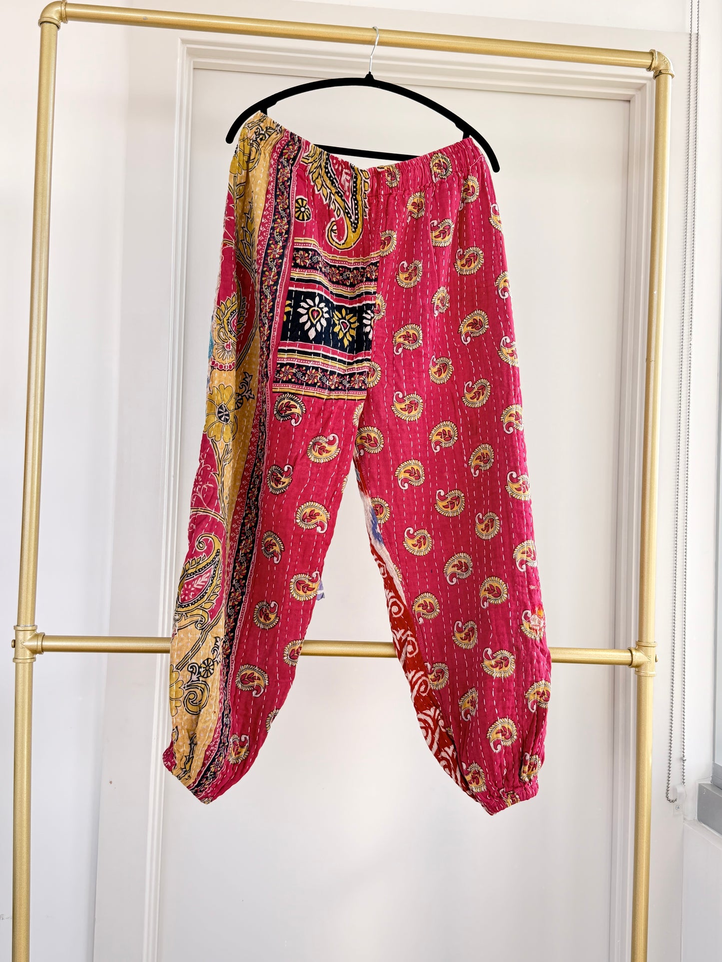 ** Reversible Kantha Jogger Pants