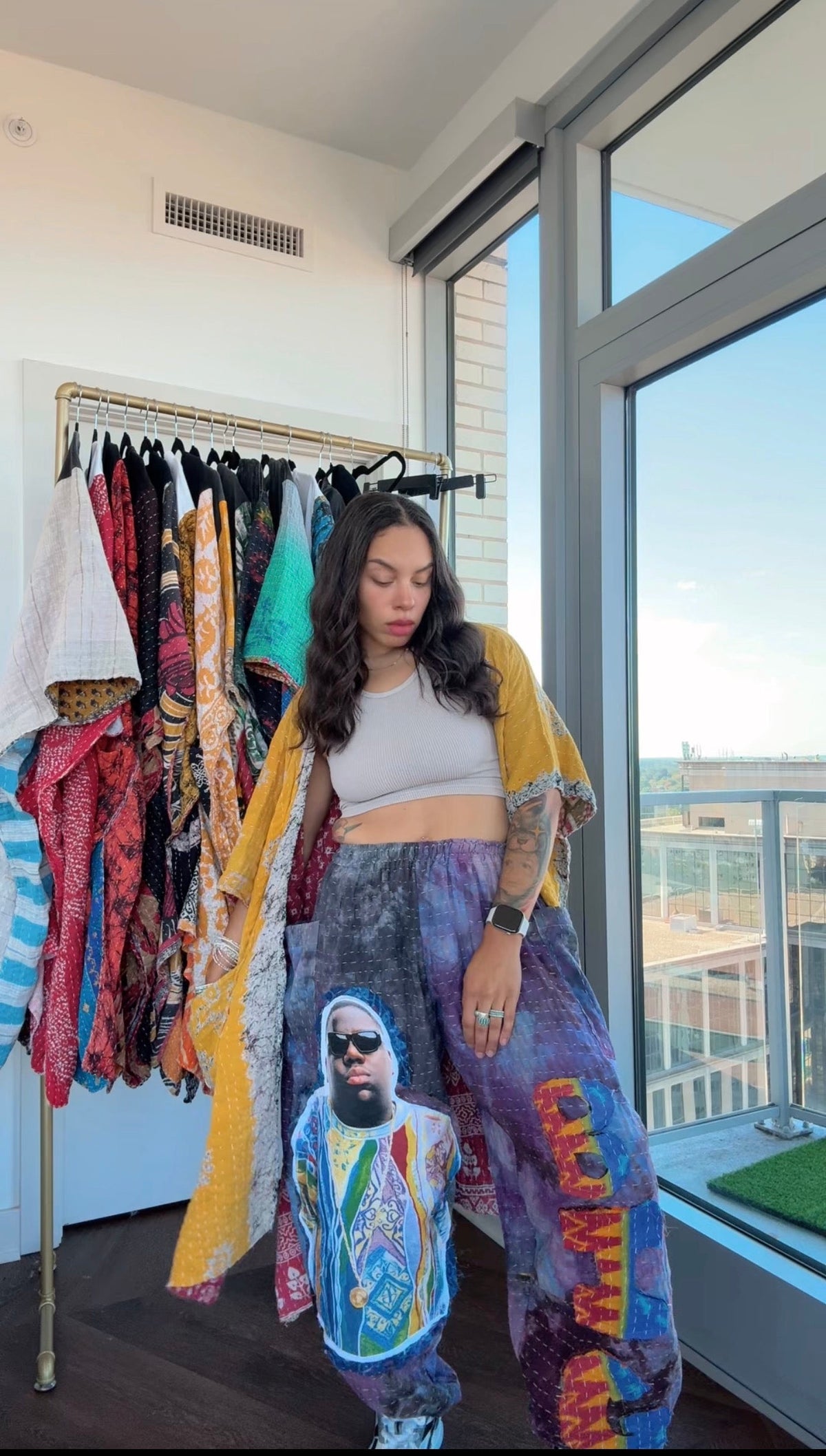 * 10/16 Drop Notorious B.I.G Big Face Kantha Barrel Pants — 5'7" and Under
