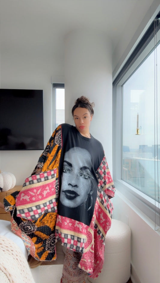 ** Sade Patchwork Letters Original Kantha Band Tee Muu