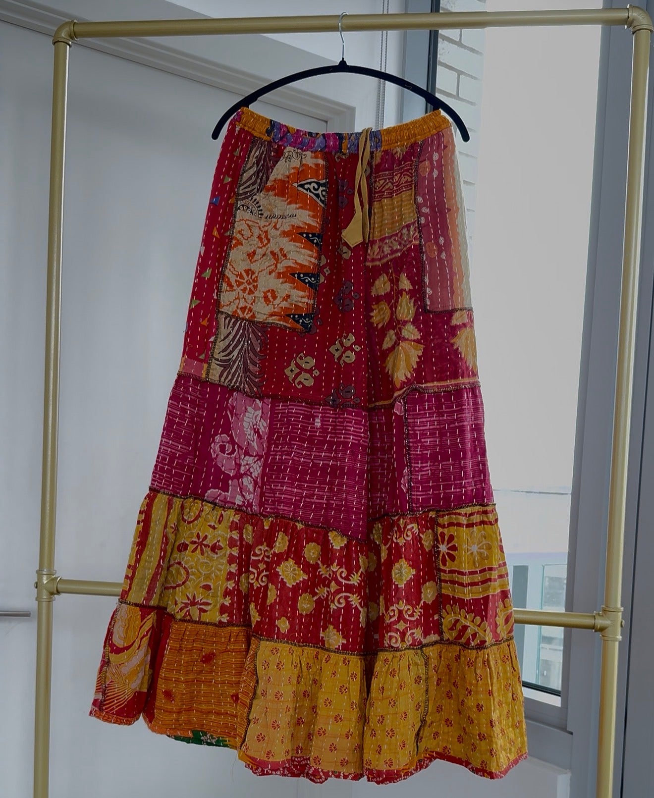 Three Tiered Reversible Kantha Wide Leg Pant