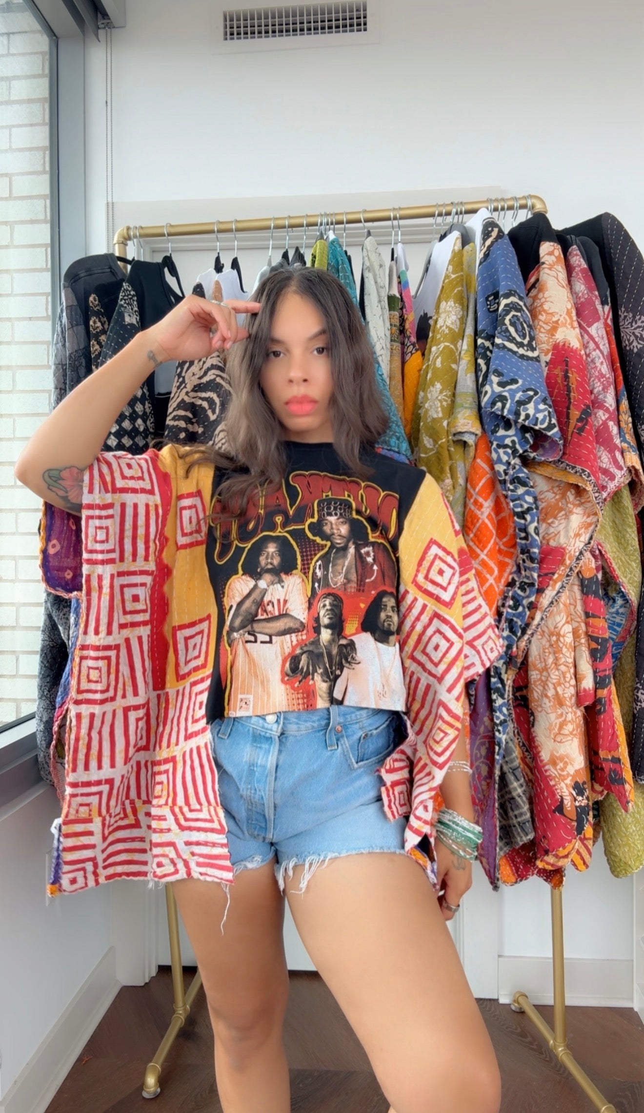 * OutKast Kantha Band Tee Poncho (crop)