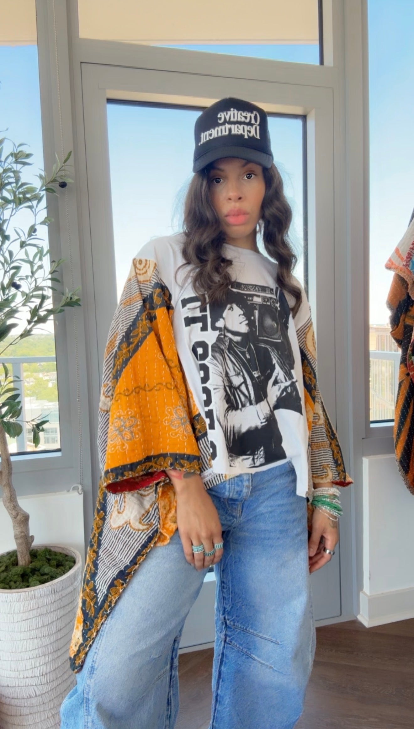 * LL Cool J Kantha Band Tee Poncho