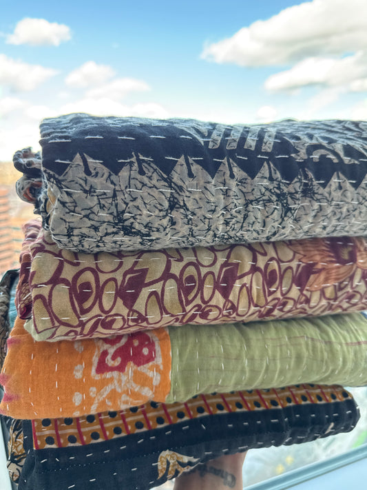 Vintage Kantha Quilt — One of a Kind (Random Selection- Please Read Listing)
