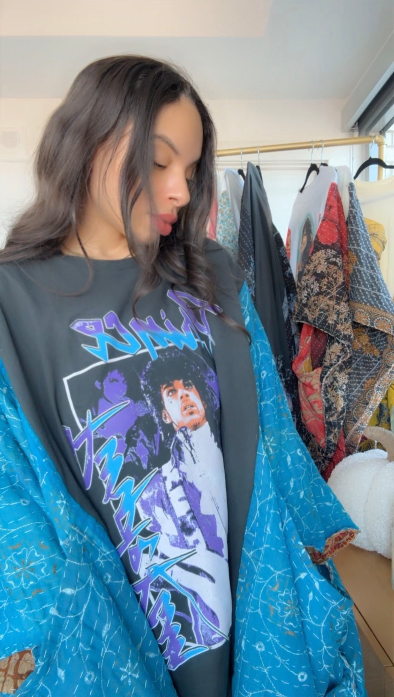 **Prince Original Kantha Band Tee Muu (premium hand painted quilt)