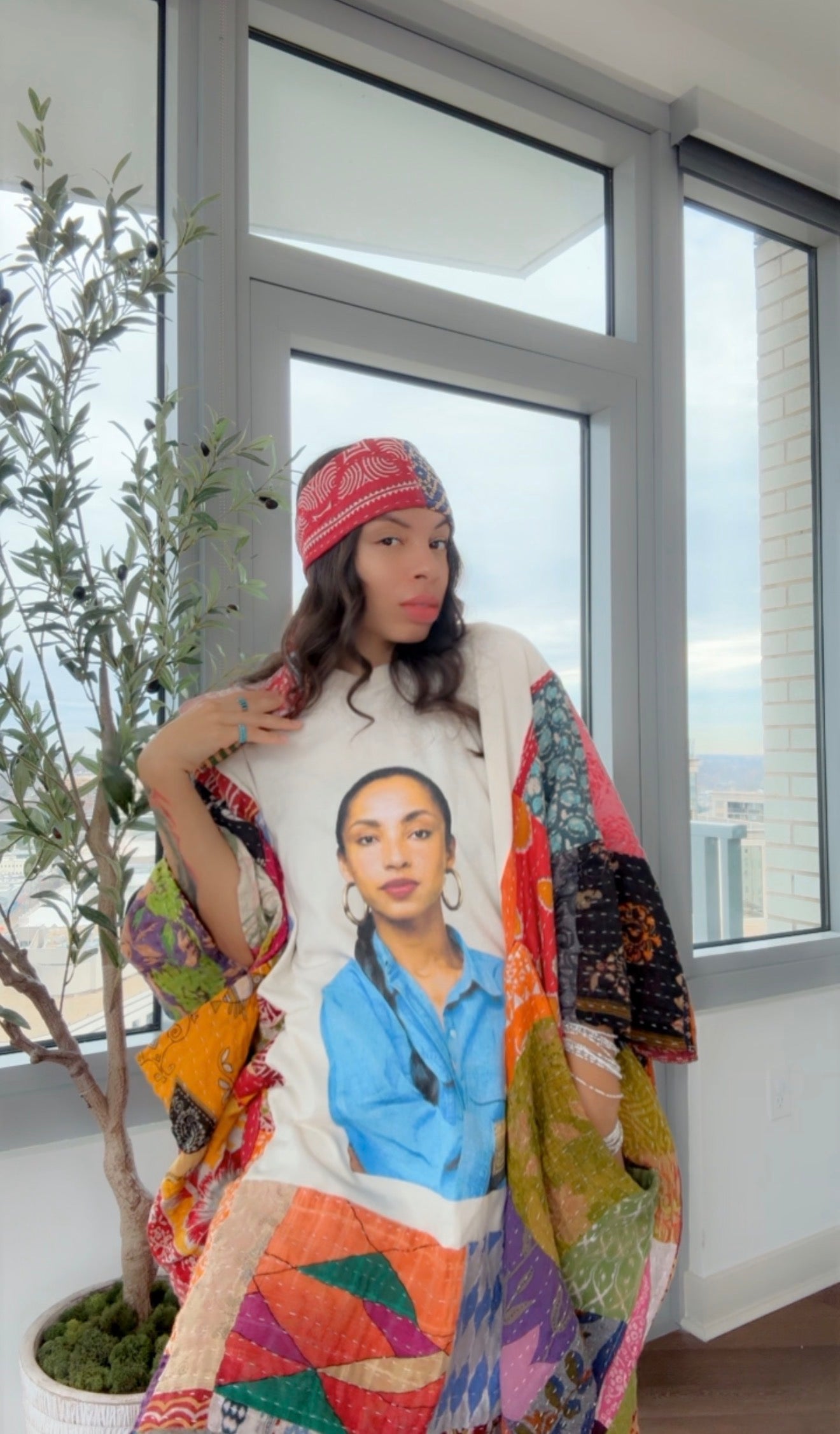 **Sade Patchwork Quilt Original Kantha Band Tee Muu