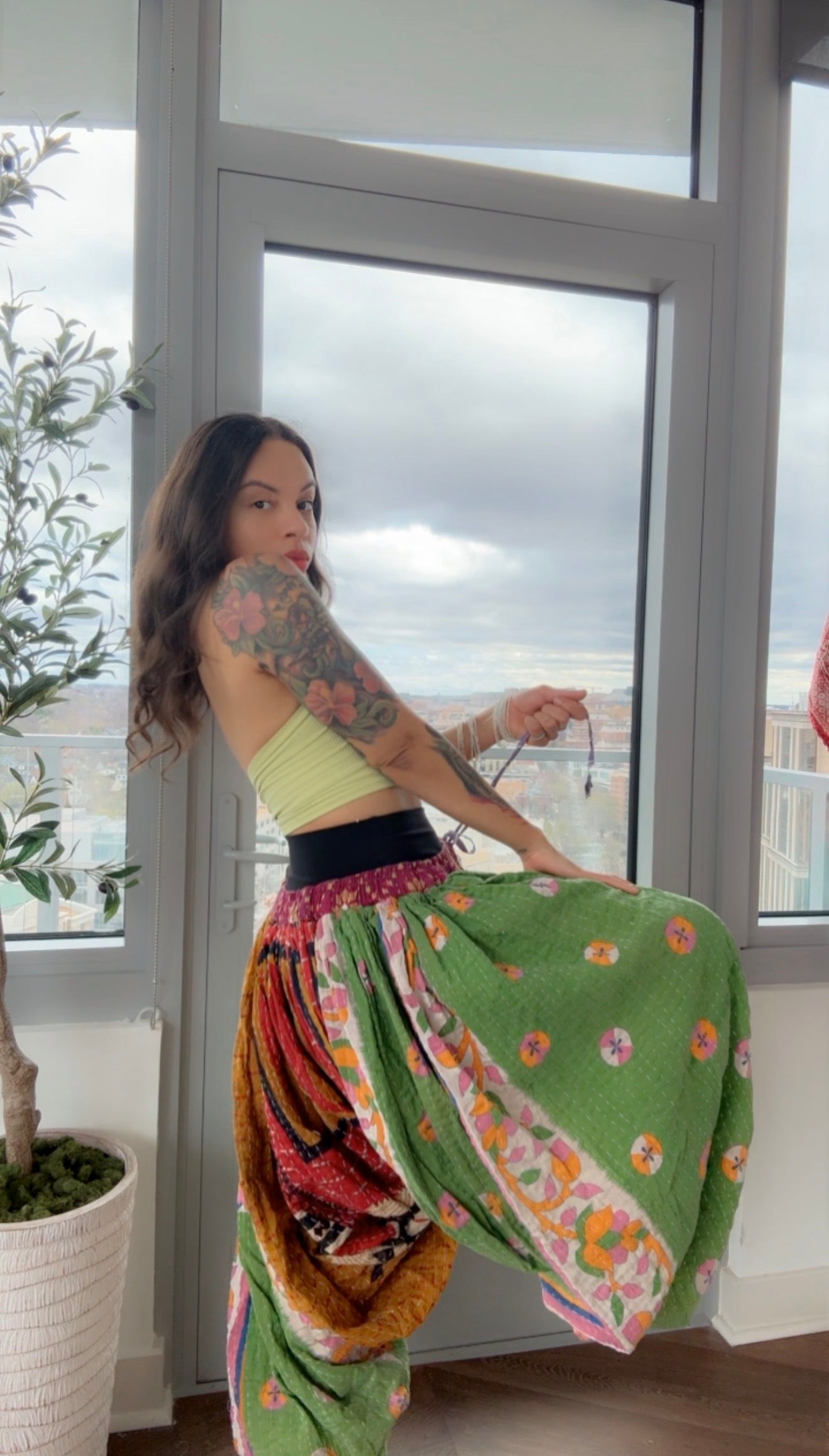 ** Reversible Kantha Harem Pants
