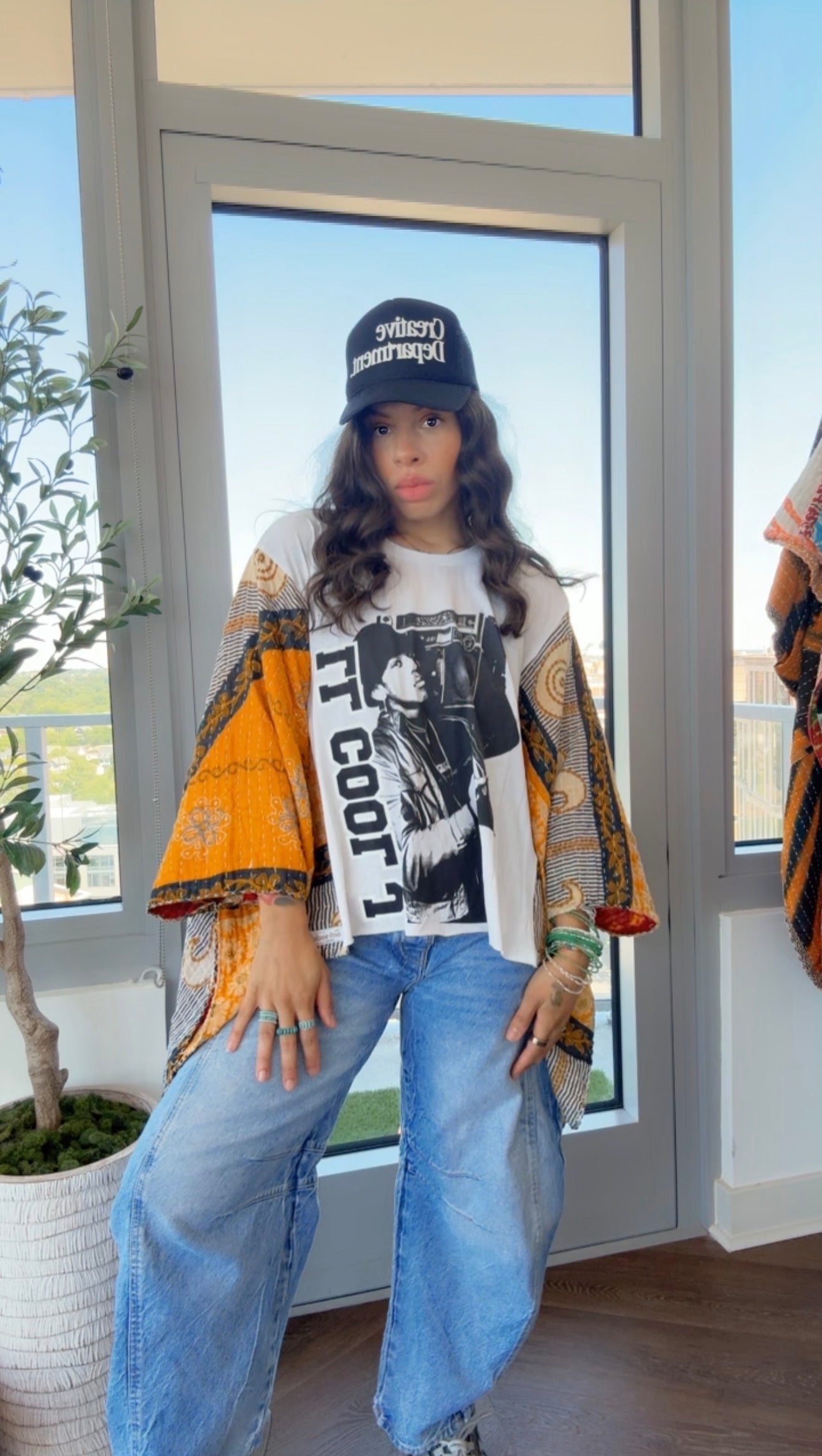 * LL Cool J Kantha Band Tee Poncho