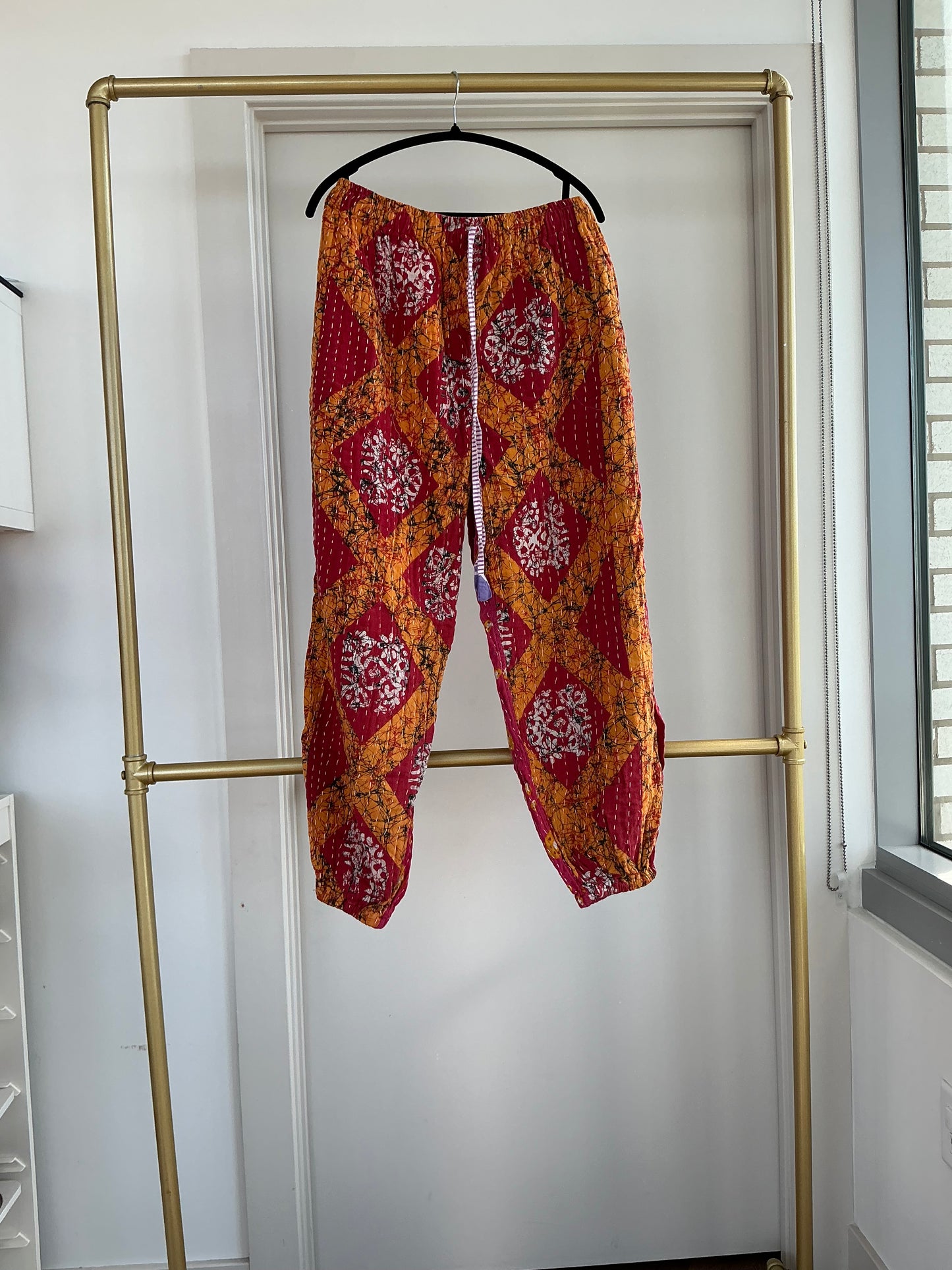 ** Reversible Kantha Jogger Pants