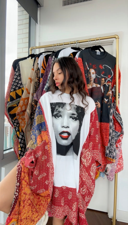 Whitney Houston Original Kantha Band Tee Muu (Premium)