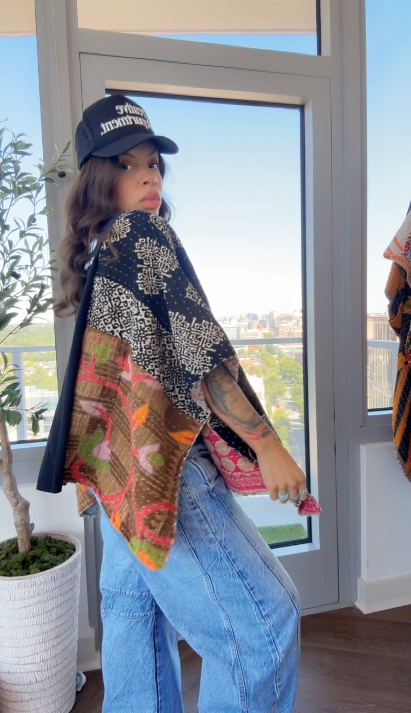 * Nipsey Hussle Kantha Band Tee Poncho