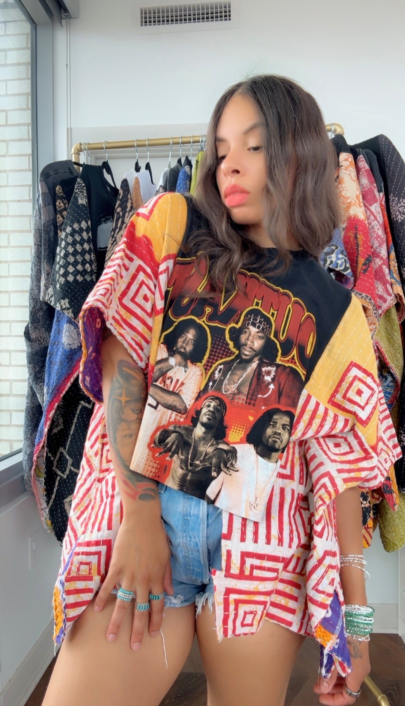 * OutKast Kantha Band Tee Poncho (crop)
