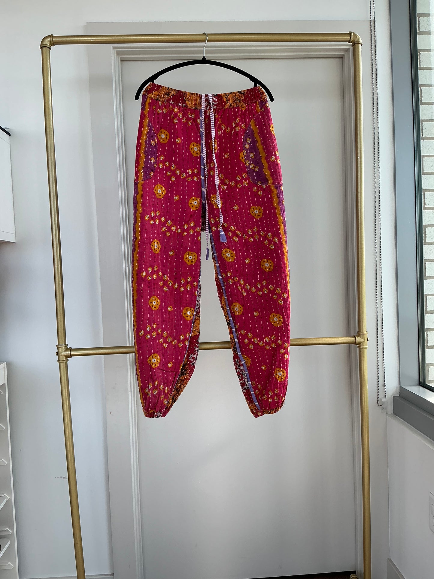 ** Reversible Kantha Jogger Pants